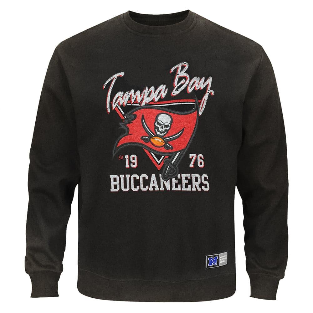 Tampa Bay Buccaneers Majestic NFL Champs Crew Jumper - Vintage Black