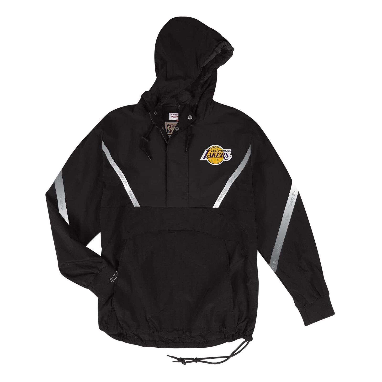 Los Angeles Lakers Mitchell & Ness NBA Reflective Half Zip Anorak Jacket - Black