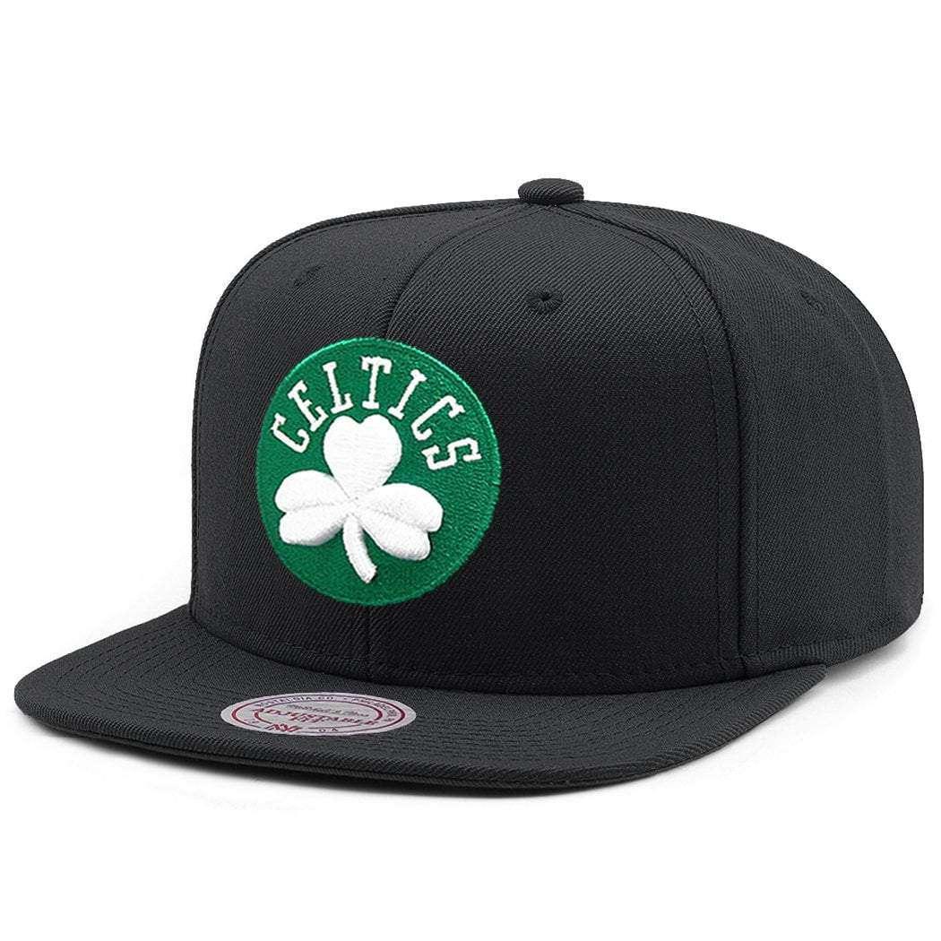 Boston Celtics Mitchell & Ness NBA Team High Crown Snapback Hat - Black