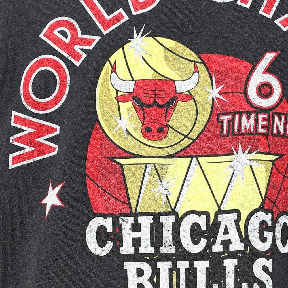 Chicago Bulls Mitchell & Ness NBA World Champs Vintage T-Shirt - Black