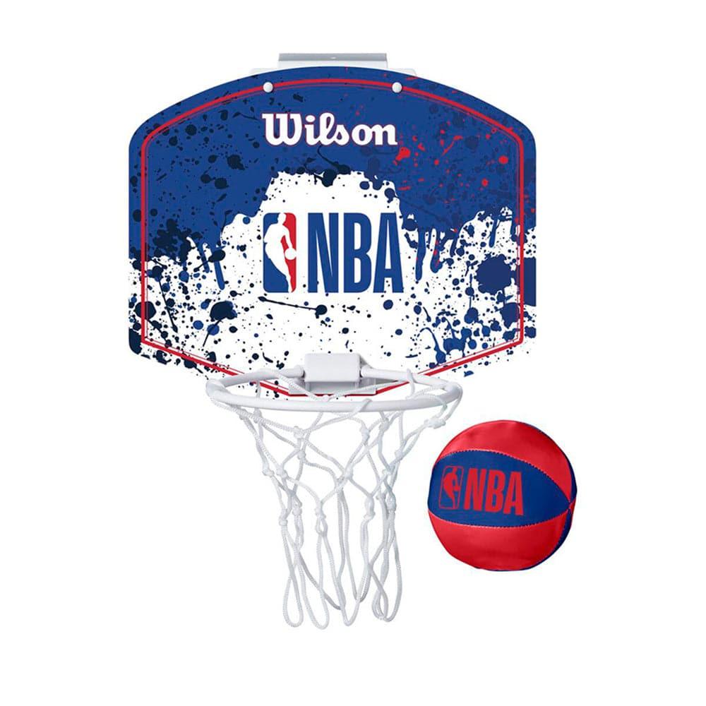 Wilson NBA Logoman Splatter Mini Hoop Indoor Basketball Backboard - Blue