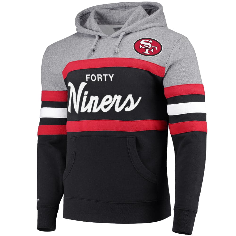 San Francisco 49ers Mitchell & Ness NFL Head Coach Premium Hoodie Jumper - Black