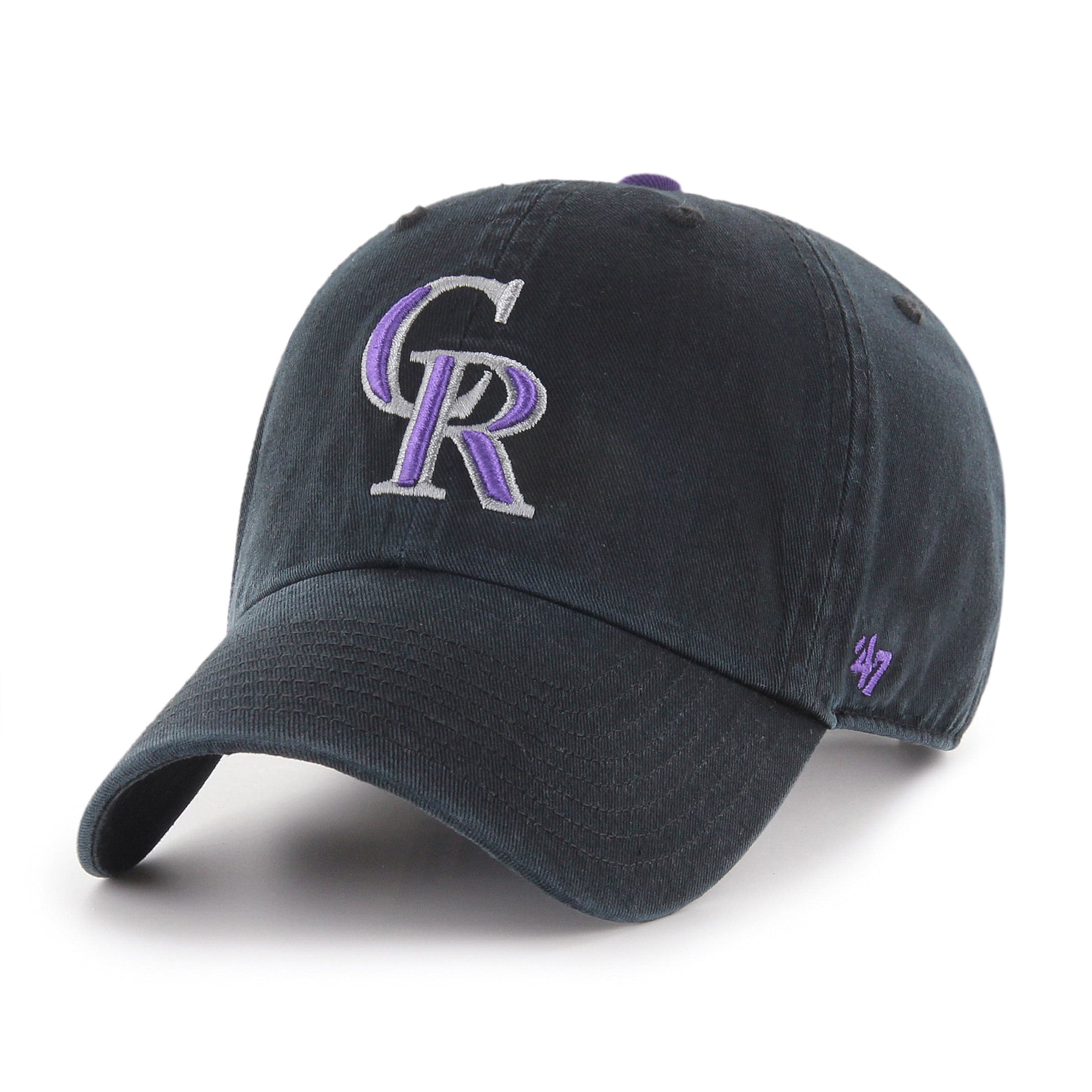 Colorado Rockies '47 MLB Team Clean Up Strapback Hat - Black