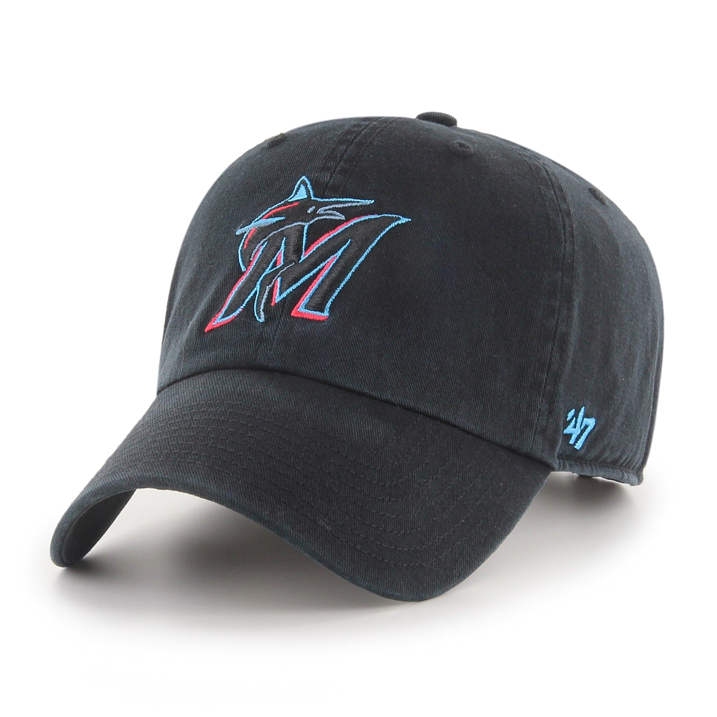 Miami Marlins '47 MLB Team Clean Up Strapback Hat - Black