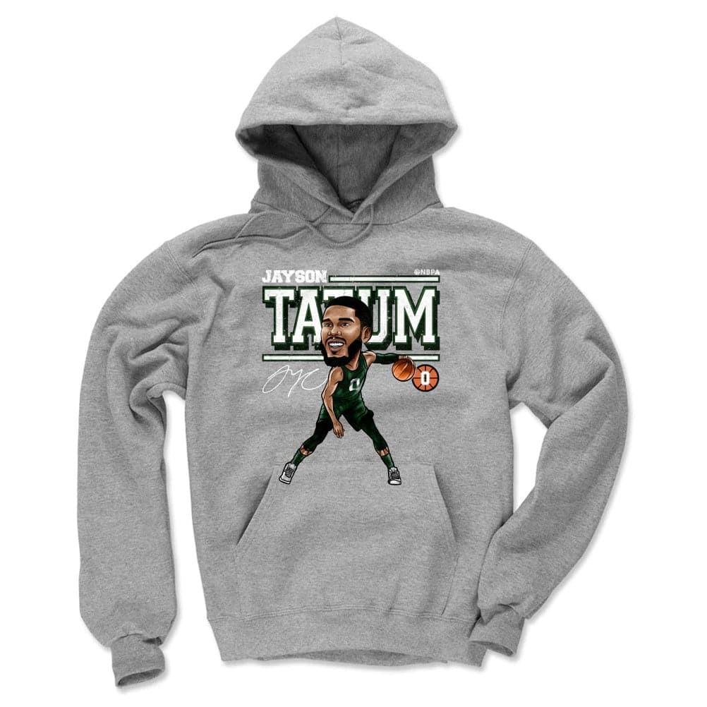 Jayson Tatum Boston Celtics 500 Level NBA Cartoon Hoodie Jumper - Grey