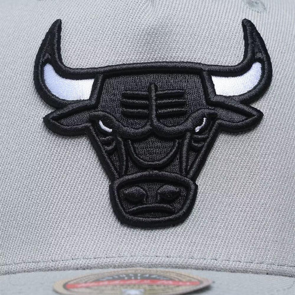 Chicago Bulls Mitchell & Ness NBA Greytones Classic Red Snapback Hat - Grey