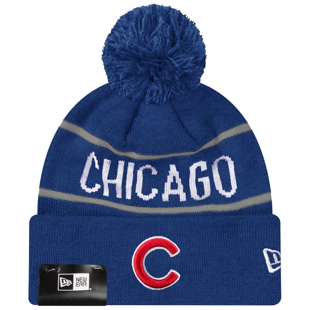 Chicago Cubs New Era MLB Grey Stripe Knit Beanie - Blue