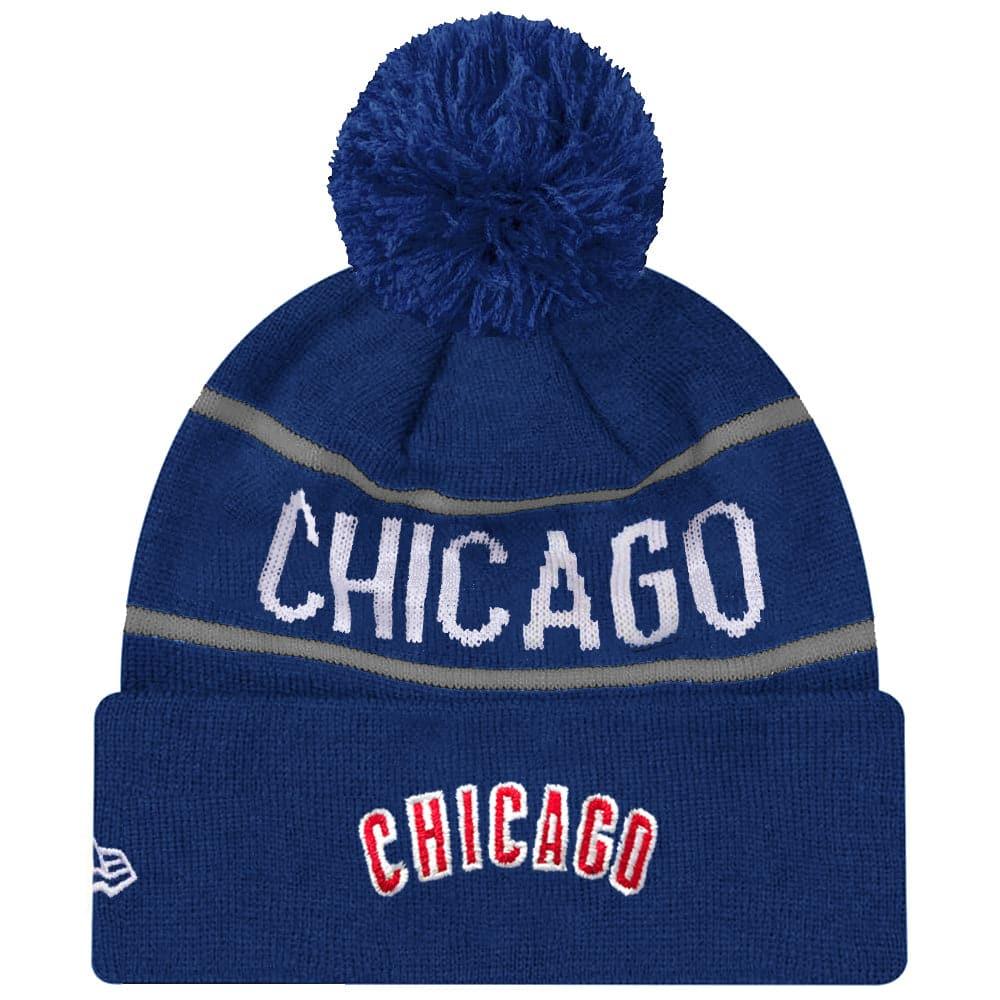 Chicago Cubs New Era MLB Grey Stripe Knit Beanie - Blue