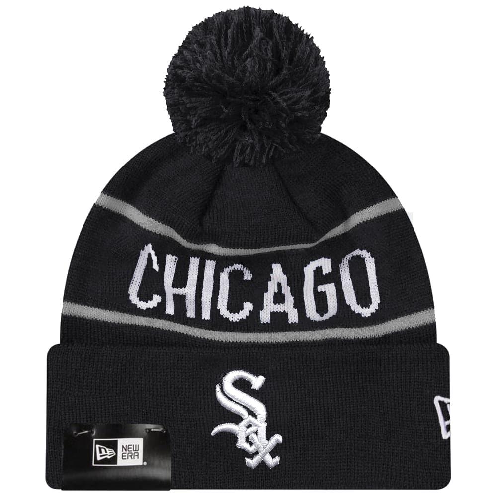 Chicago White Sox New Era MLB Grey Stripe Knit Beanie - Black