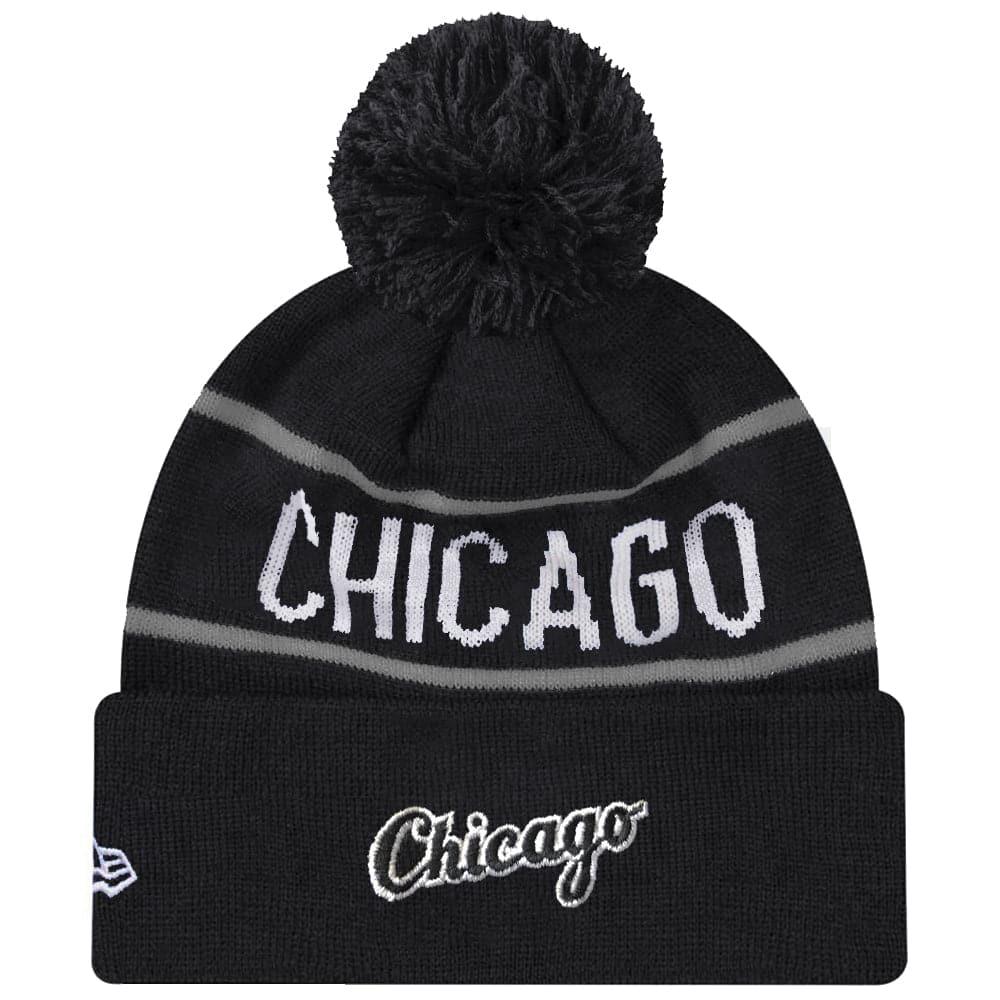 Chicago White Sox New Era MLB Grey Stripe Knit Beanie - Black