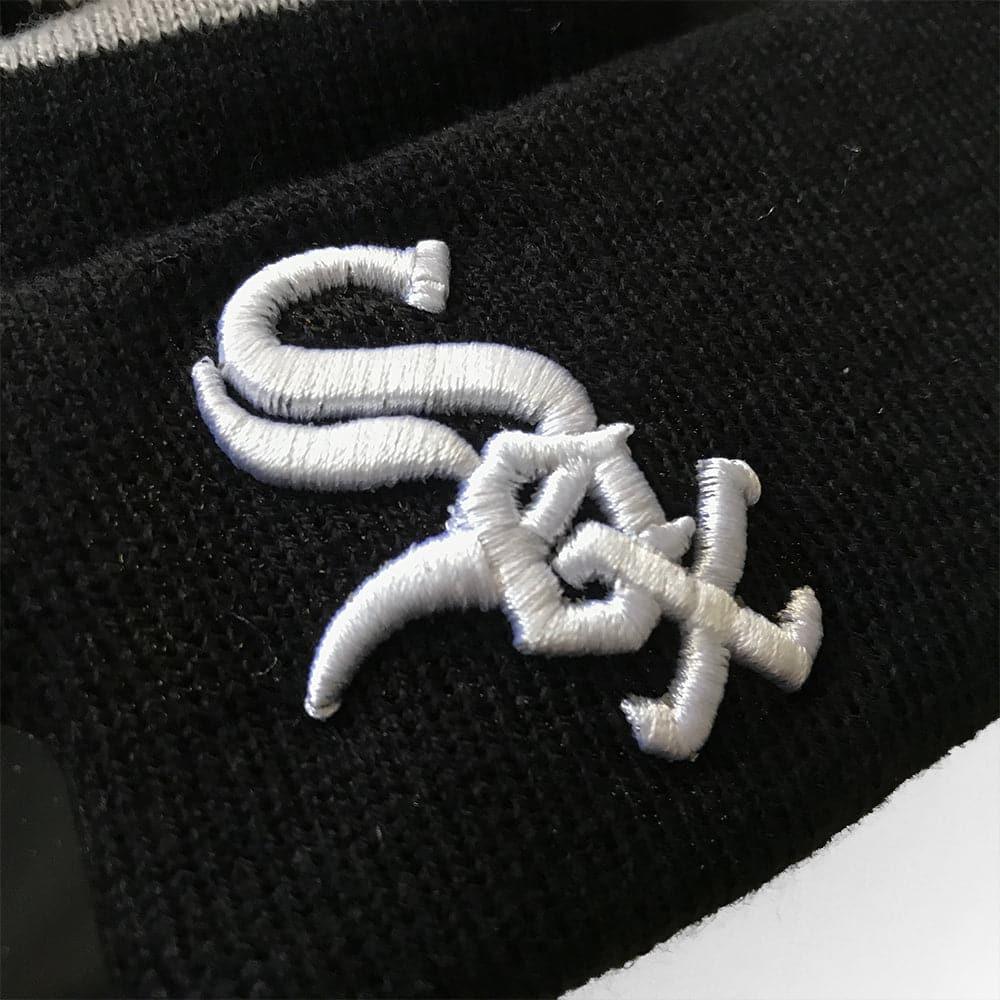 Chicago White Sox New Era MLB Grey Stripe Knit Beanie - Black