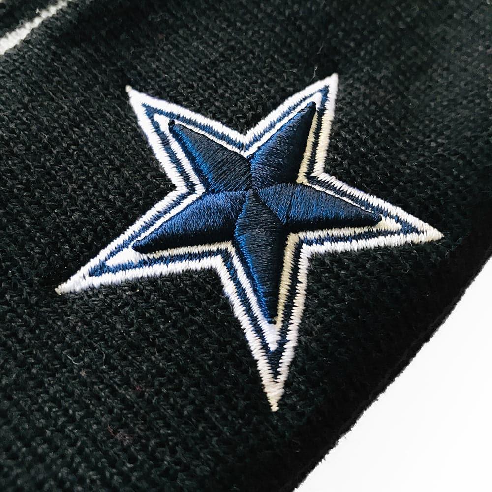 Dallas Cowboys New Era NFL Grey Stripe Knit Beanie - Black