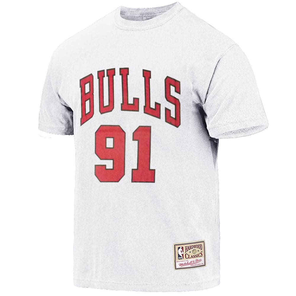 Dennis Rodman Chicago Bulls Mitchell & Ness NBA Name & Number Vintage T-Shirt - White