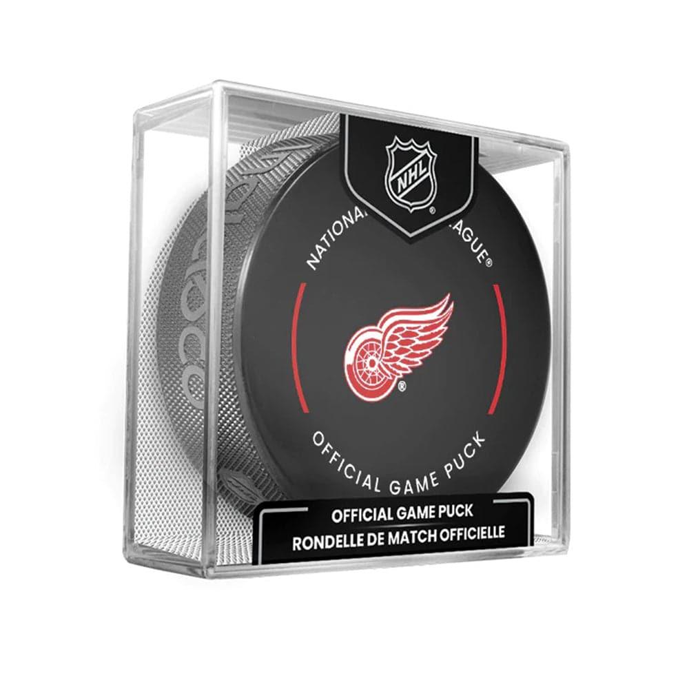 Detroit Red Wings Inglasco NHL Official Team Hockey Puck In Cube