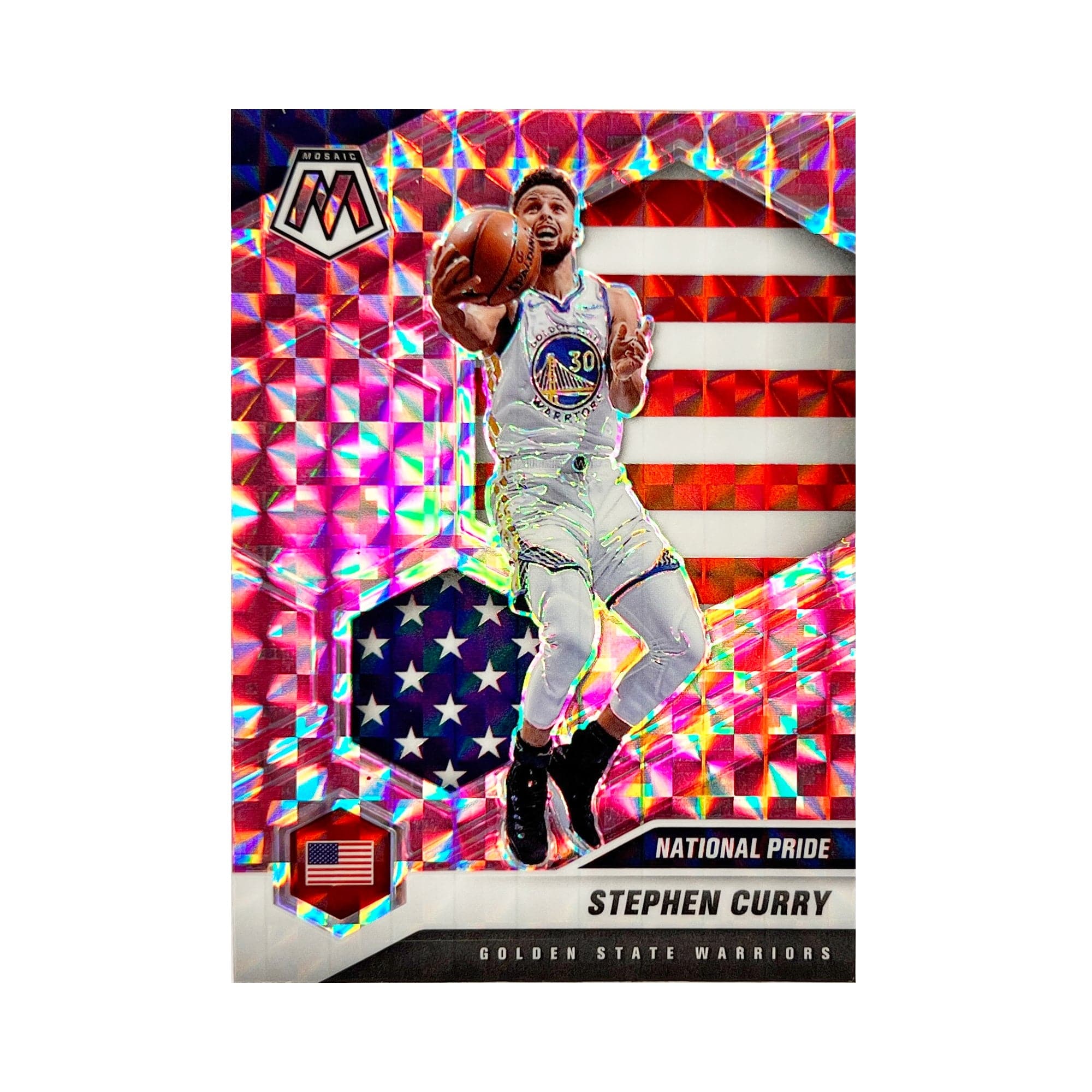 Steph Curry Golden State Warriors Panini NBA 19-20 Mosaic Pride Pink Card