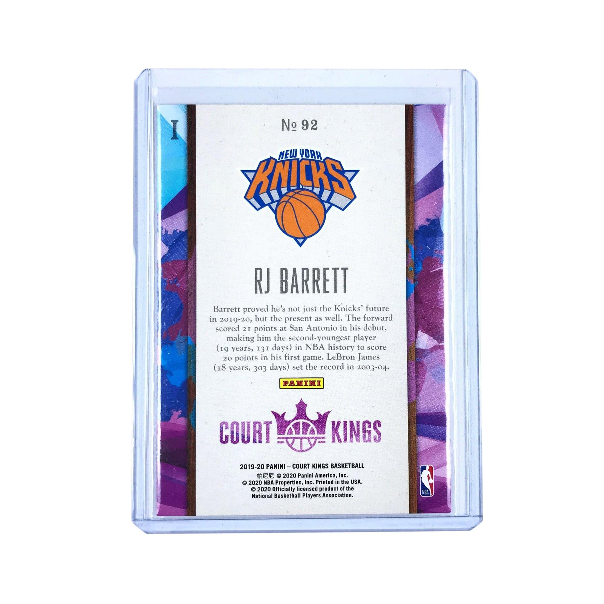 RJ Barrett New York Knicks 2019-20 Panini Court Kings NBA Level 1 Card