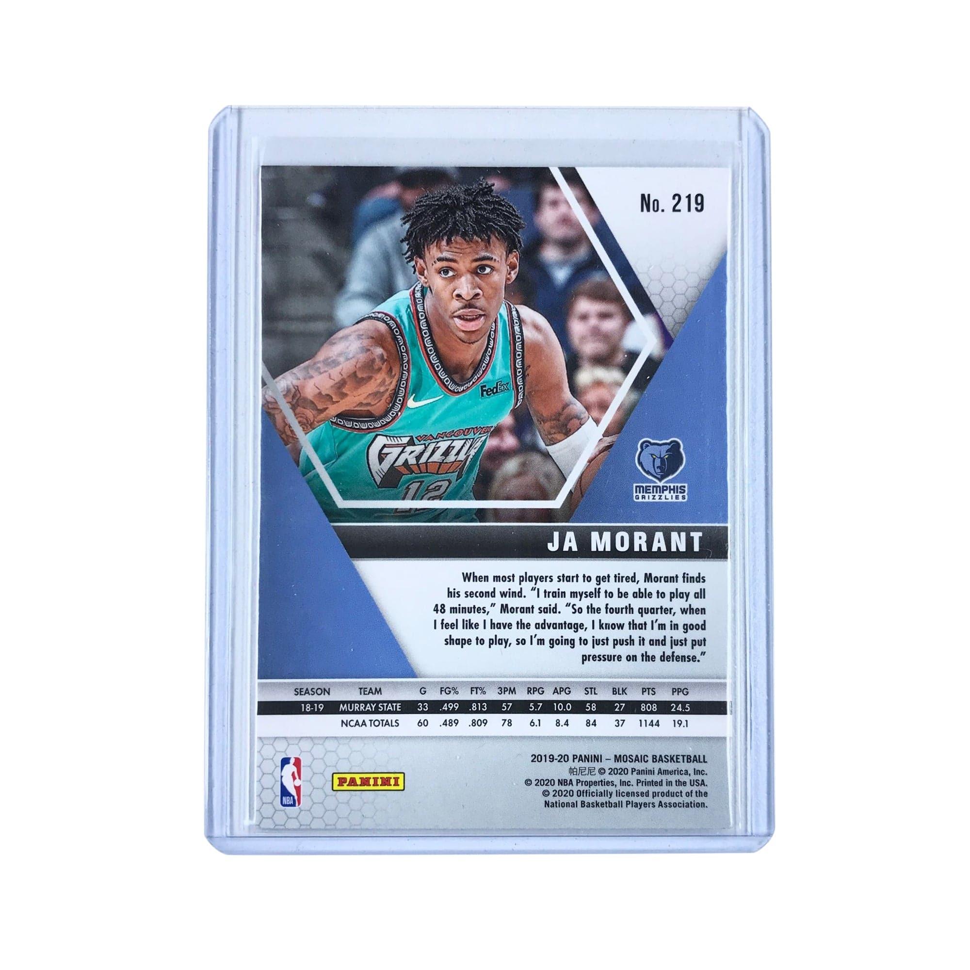 Ja Morant Memphis Grizzlies 2019-20 Panini Mosaic NBA Rookie Base 219 Card