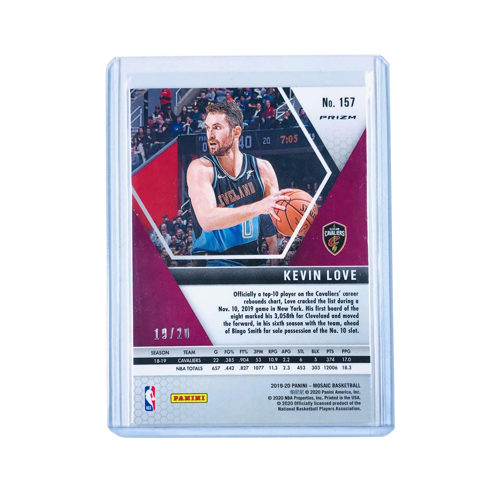 Kevin Love Cleveland Cavaliers 2019-20 Panini Mosaic NBA Fast Break Pink /20 Card