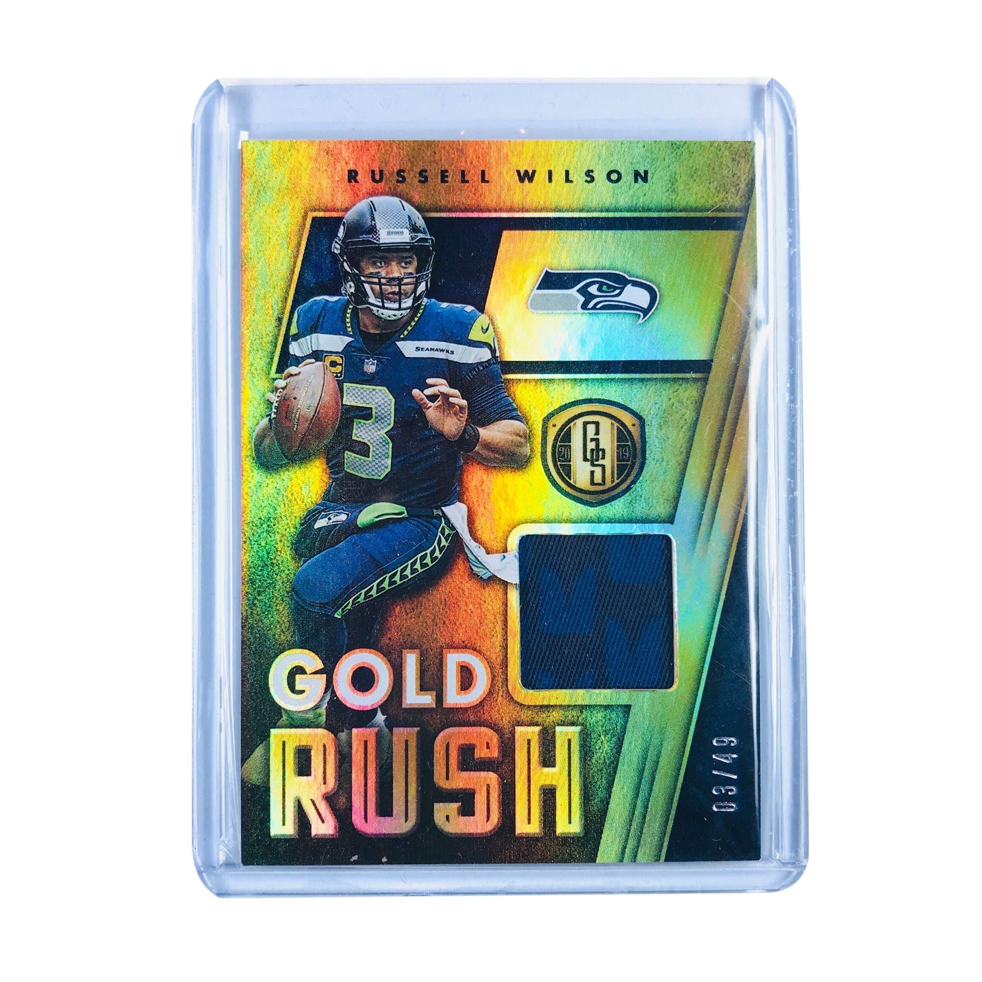 Russell Wilson Seattle Seahawks 2019 Panini Gold Rush GR-26 Patch NFL /49 Card