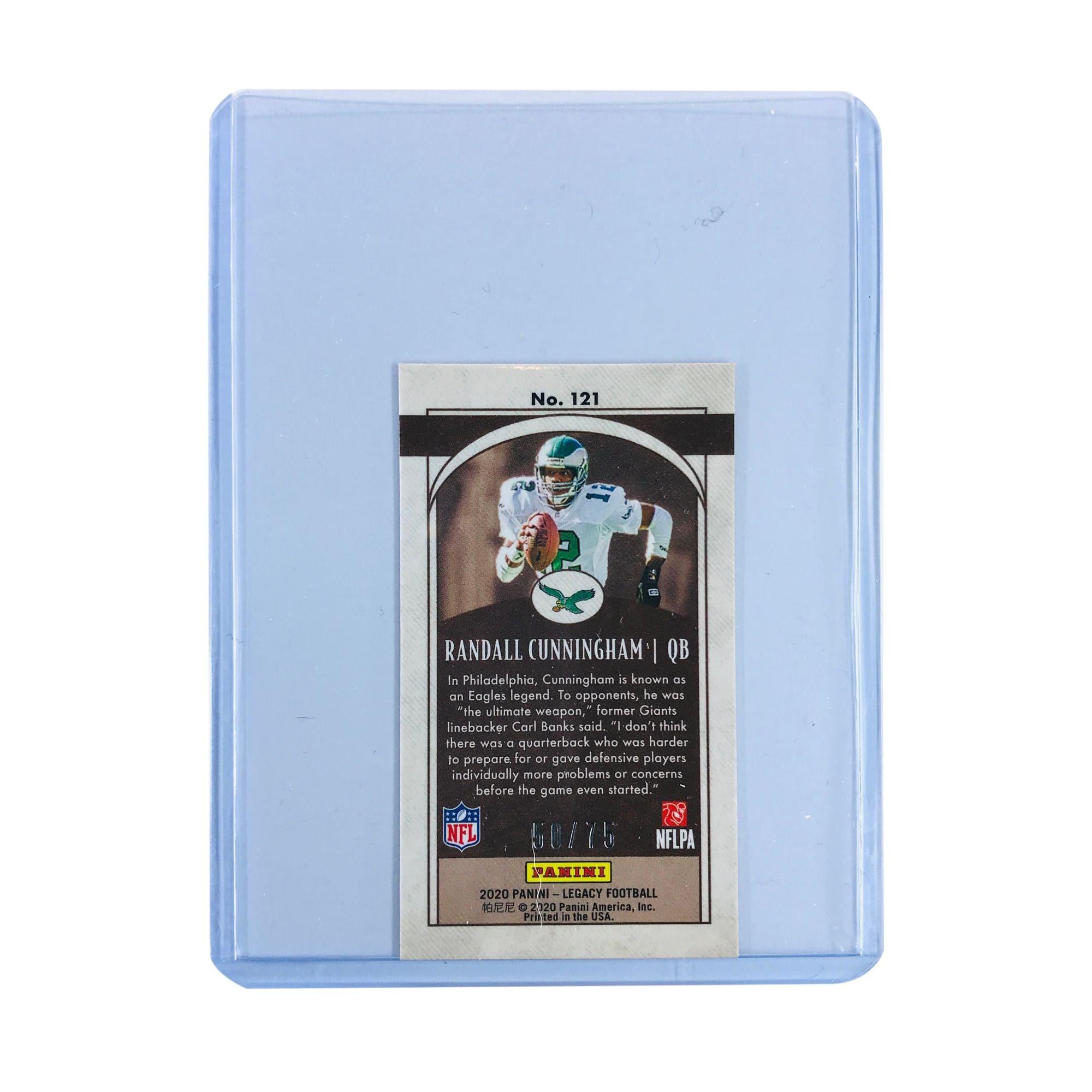 Randall Cunningham Philadelphia Eagles 2020 Panini Legacy NFL /75 Mini Legends Ruby Card