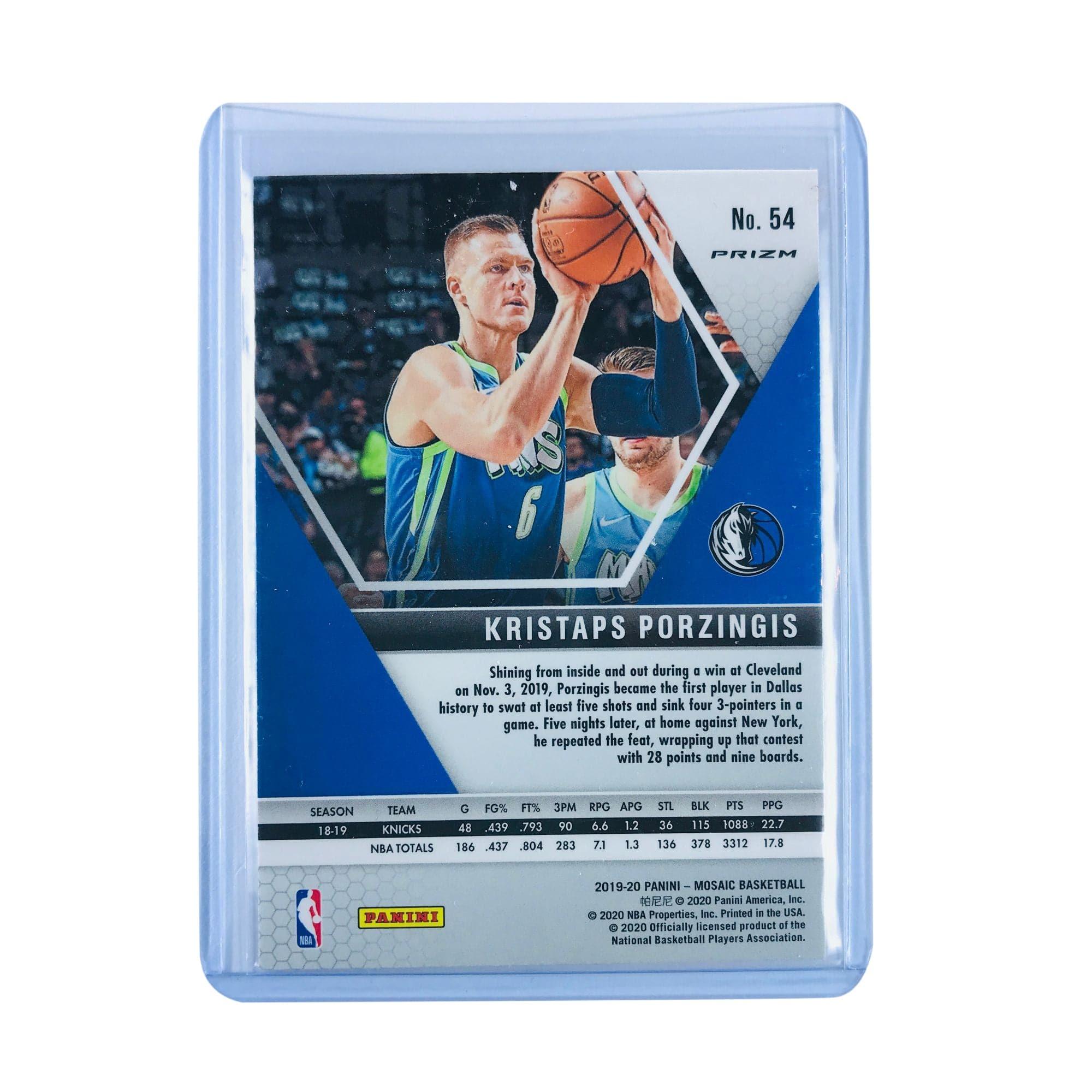 Kristaps Porzingis 2019-20 Panini Mosaic NBA Orange Reactive 54 Prizm Card