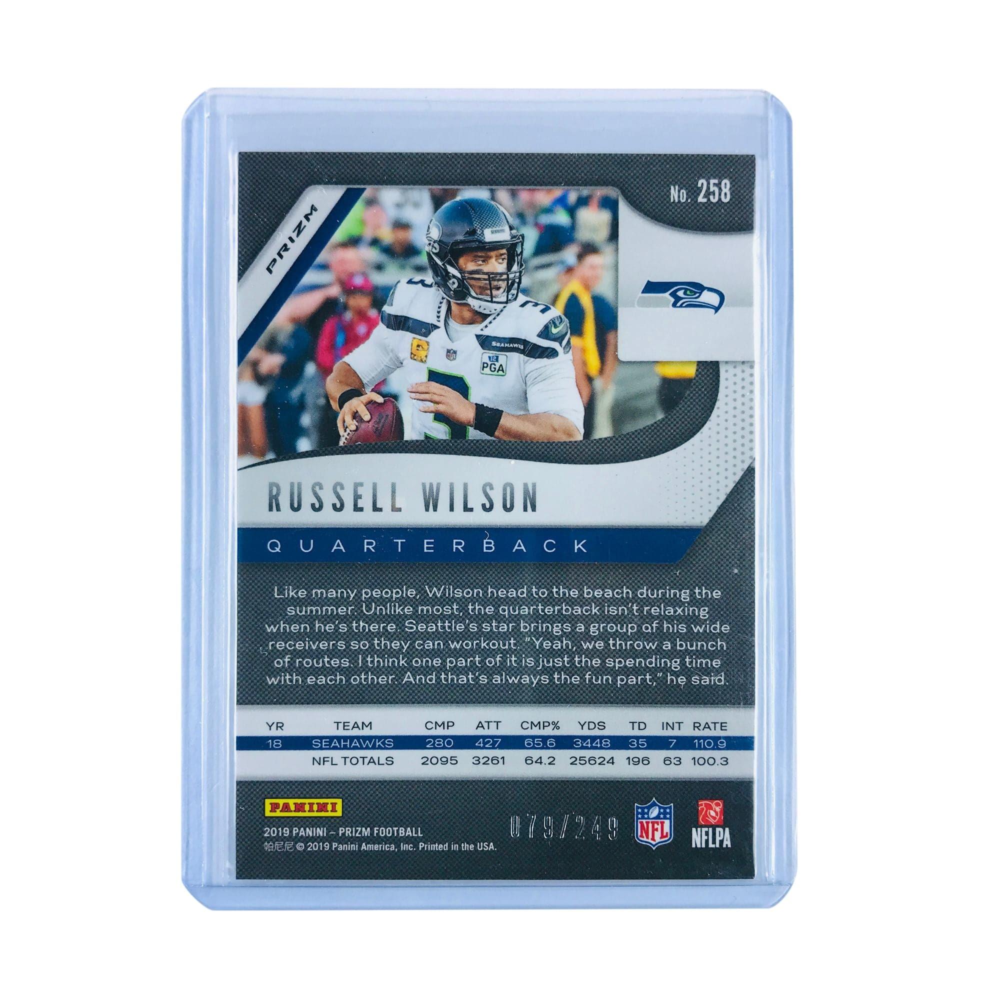 Russell Wilson Seattle Seahawks 2019 Panini Prizm NFL Orange /249 Card