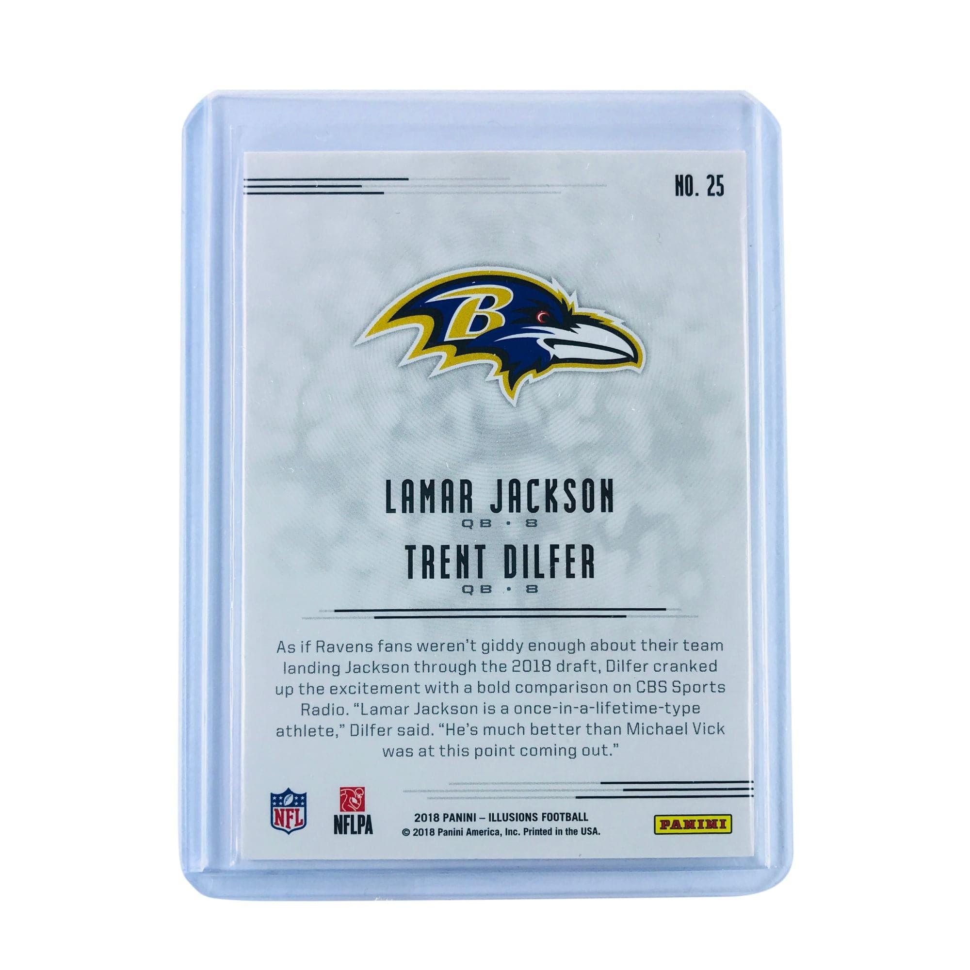 Lamar Jackson / Trent Dilfer 2018 Panini Illusions NFL Blue /249 Rookie Card