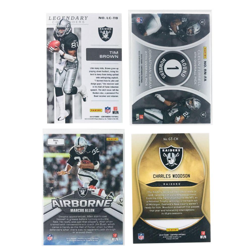 Las Vegas Raiders Panini NFL 4 Legends Card Set