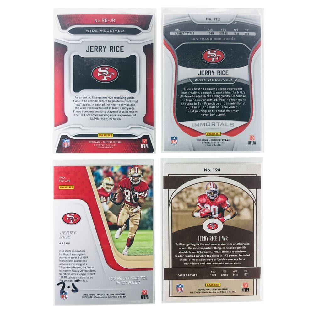 Jerry Rice San Francisco 49ers Panini NFL 4 Insert Card Set