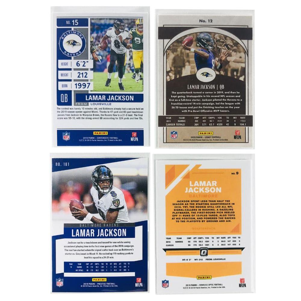 Lamar Jackson Baltimore Ravens Panini NFL 4 Base Card Set