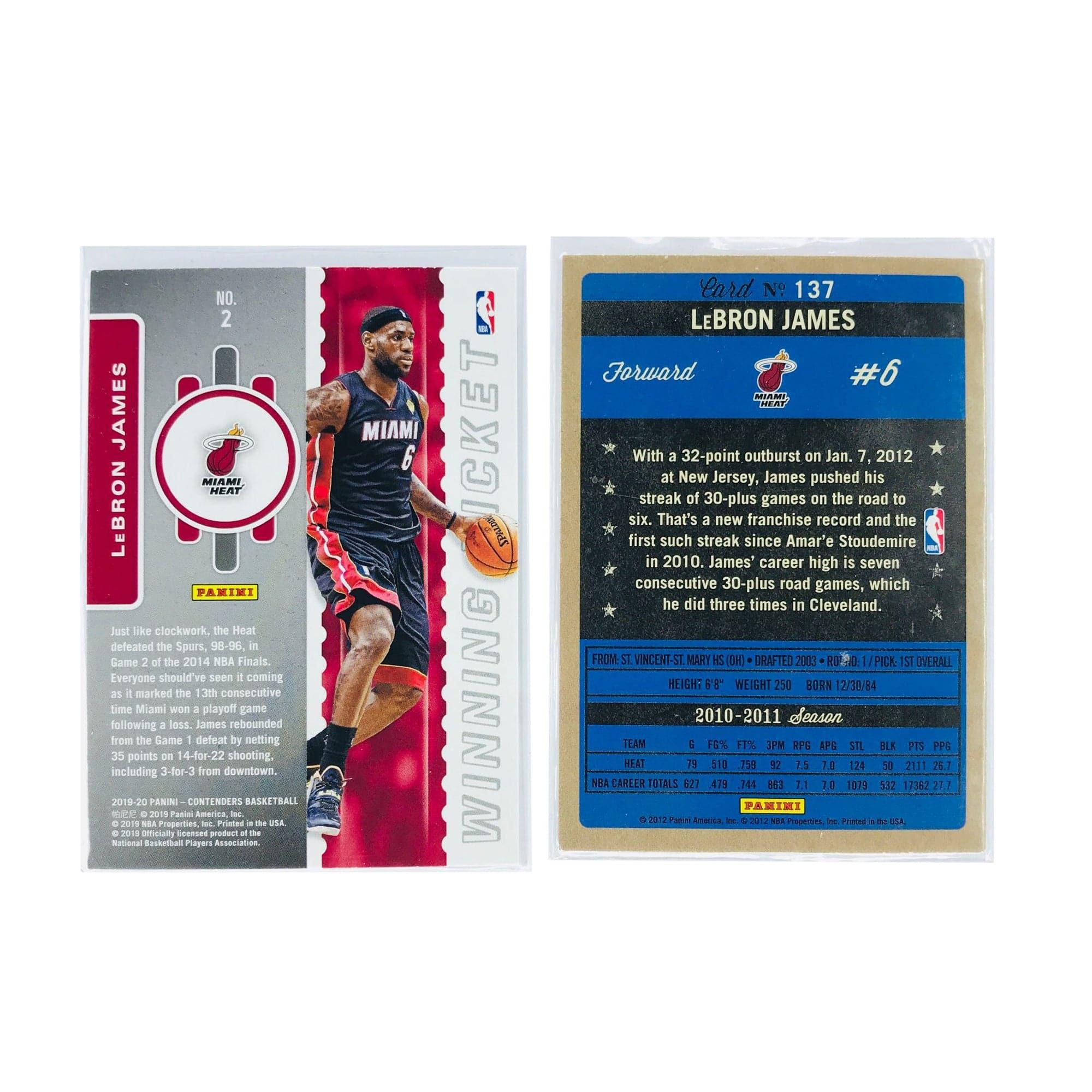 LeBron James Miami Heat Panini NBA 2 Card Insert Set