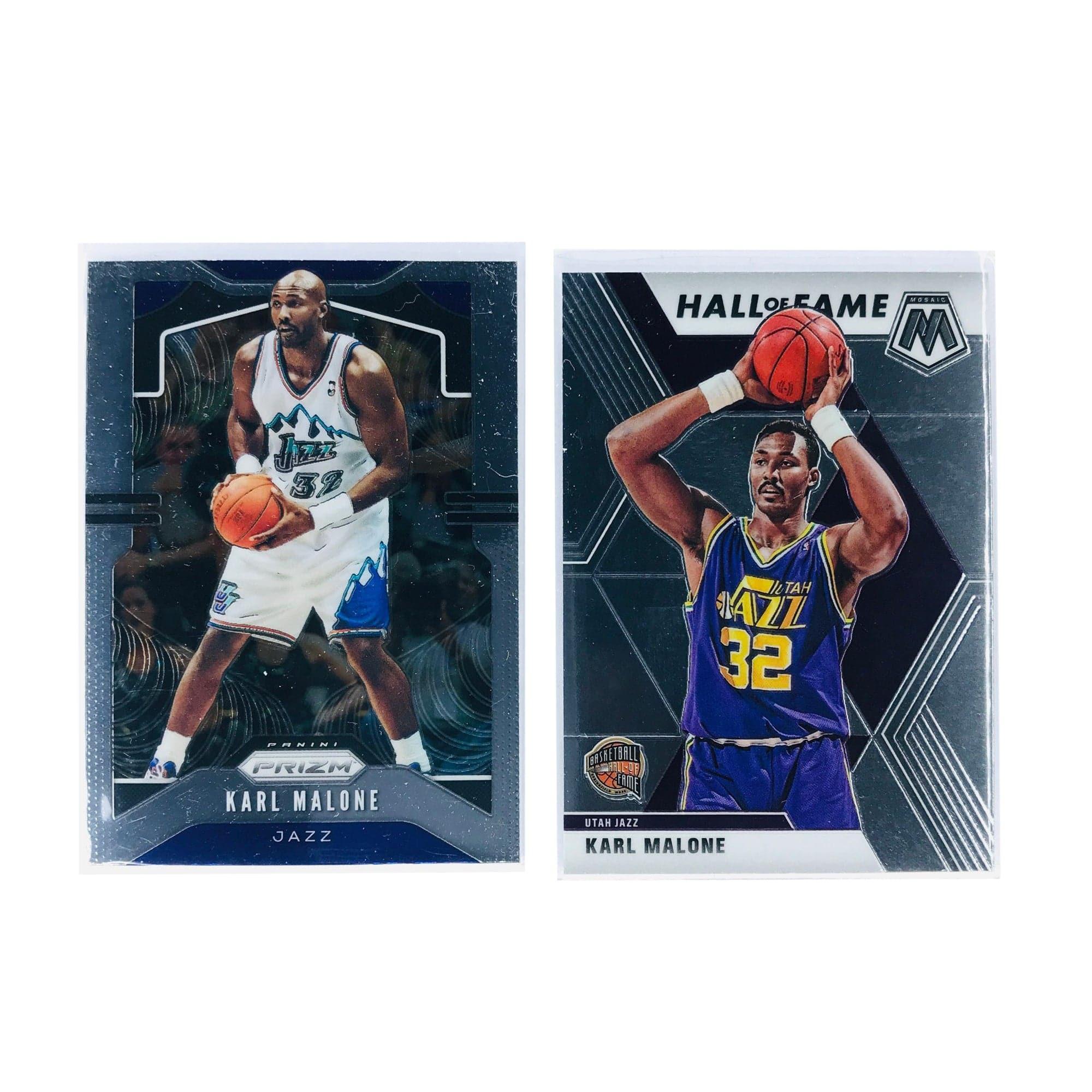 Karl Malone Utah Jazz 19-20 Panini NBA Prizm/Mosaic 2 Card Set