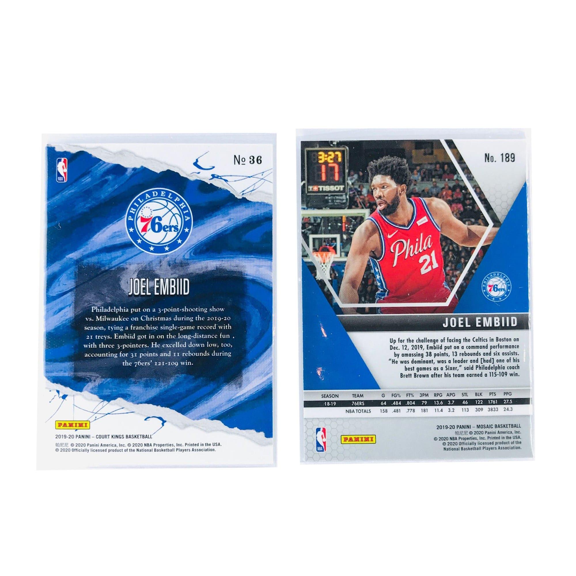 Joel Embiid Philadelphia 76ers 19-20 Panini NBA 2 Card Premium Base Set