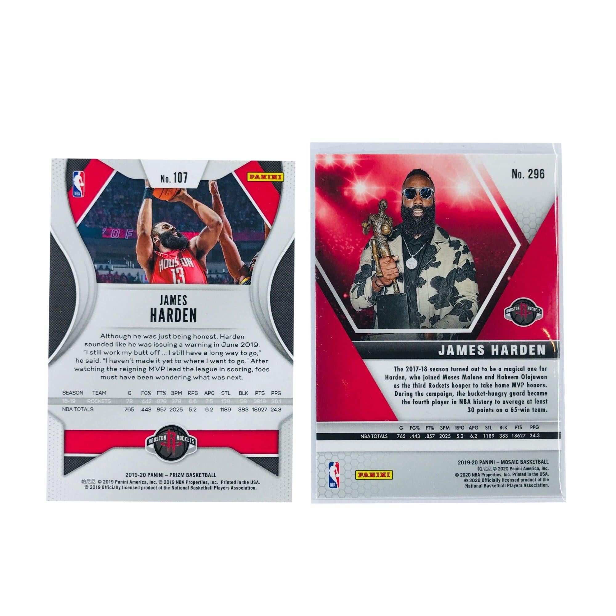 James Harden Houston Rockets 19-20 Panini NBA Prizm/Mosaic 2 Card Set