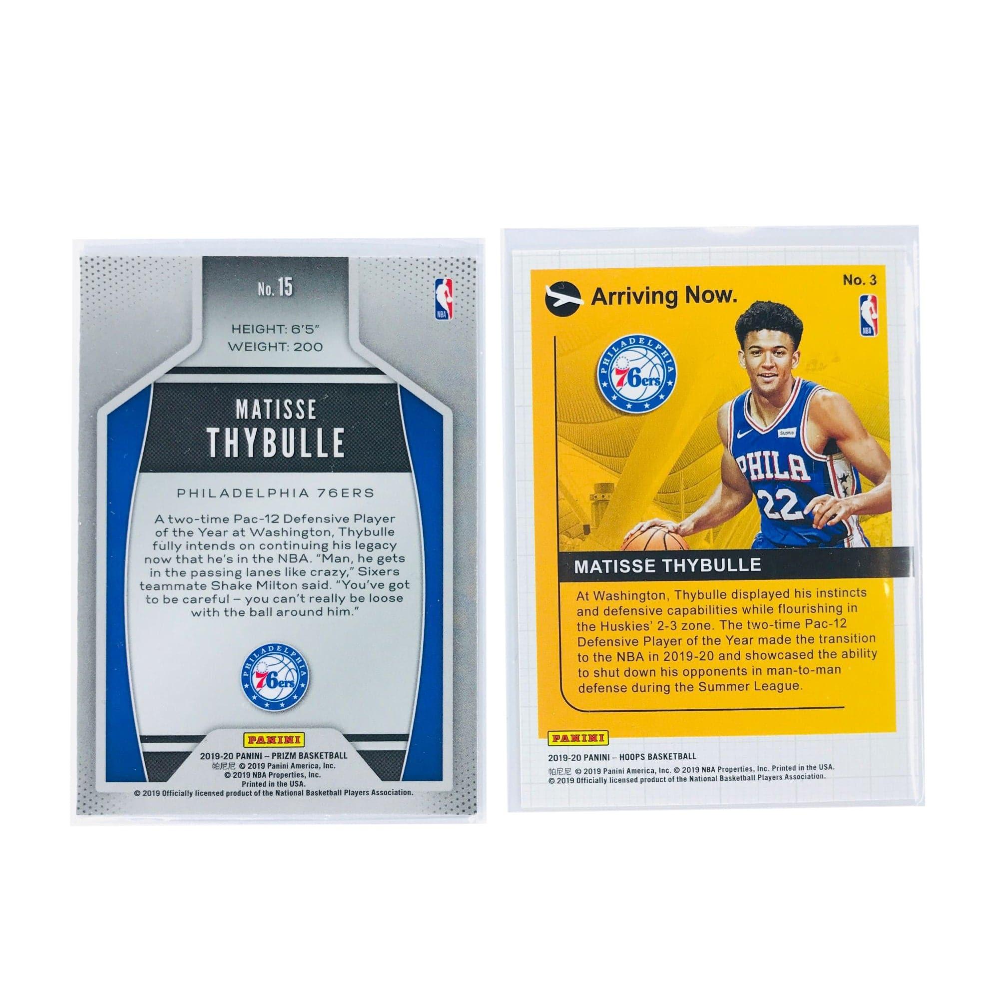 Matisse Thybulle Philadelphia 76ers 19-20 Panini NBA 2 Card Rookie Insert Set