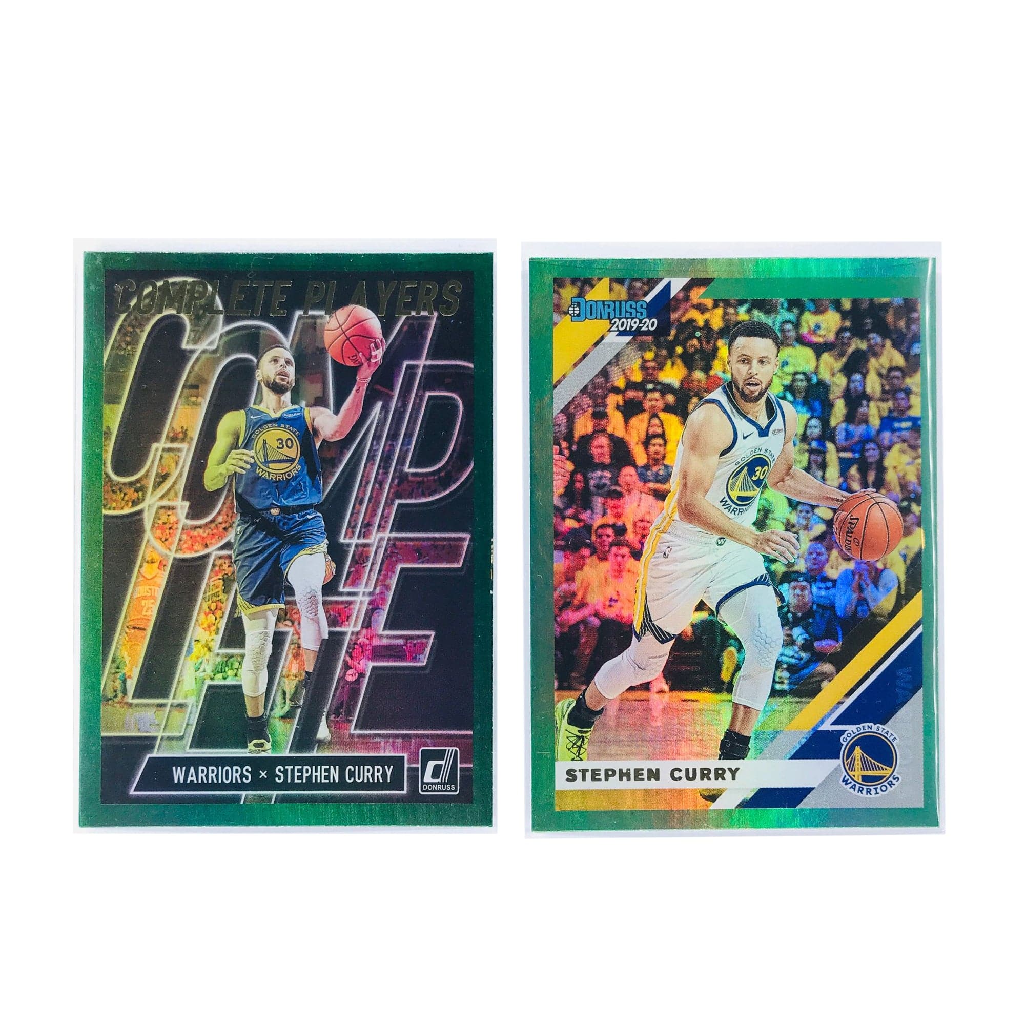 Steph Curry Golden State Warriors 19-20 Panini NBA 2 Card Green Parallel Set