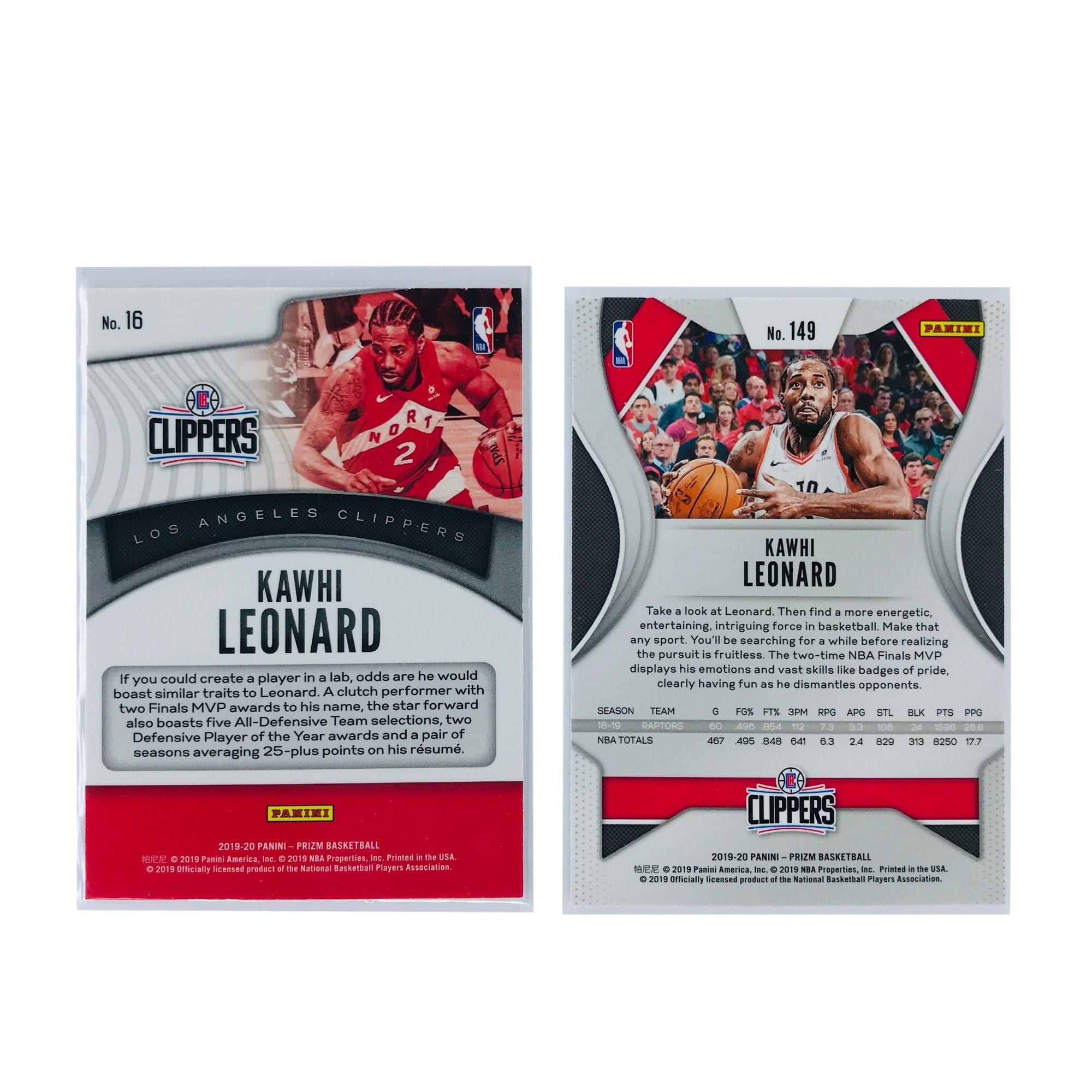 Kawhi Leonard Toronto Raptors 19-20 Panini NBA Prizm 2 Card Set