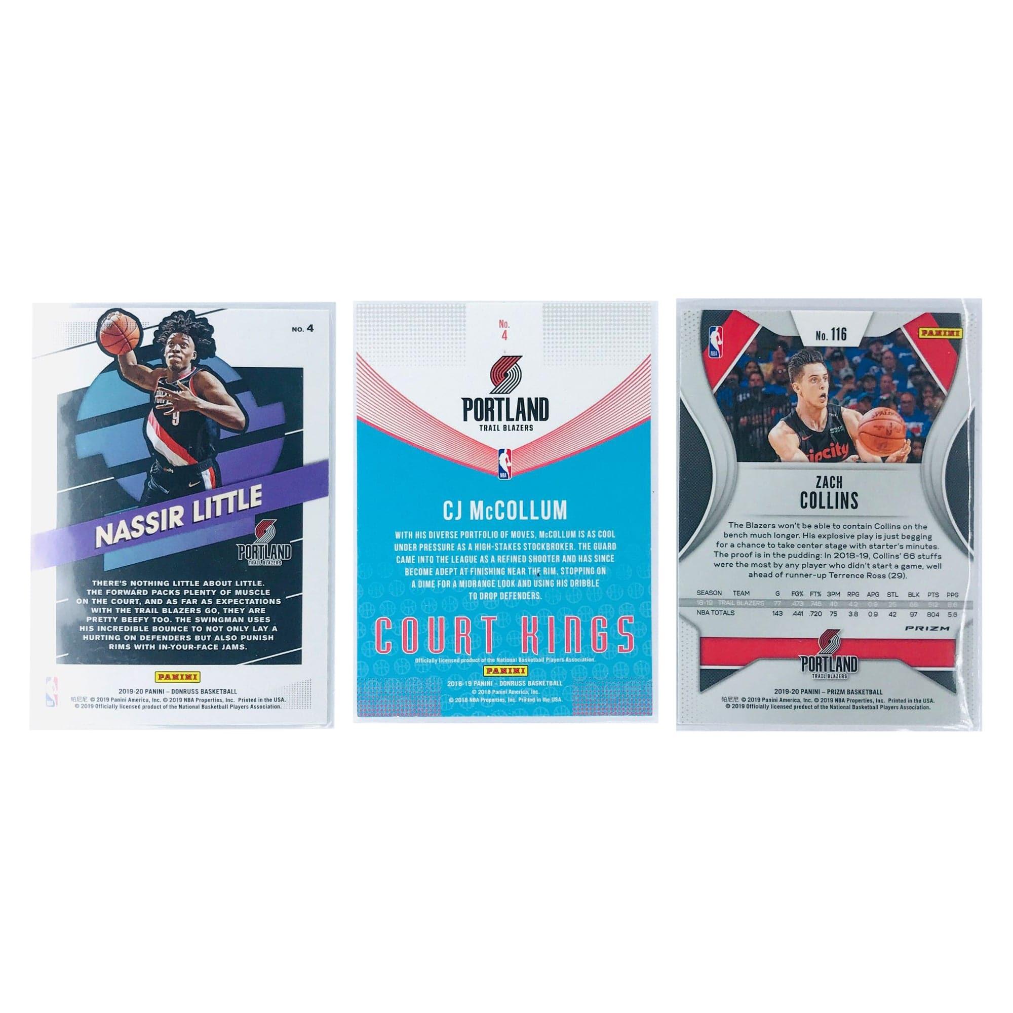 Portland Trail Blazers Panini NBA 3 Insert/Parallel Card Set