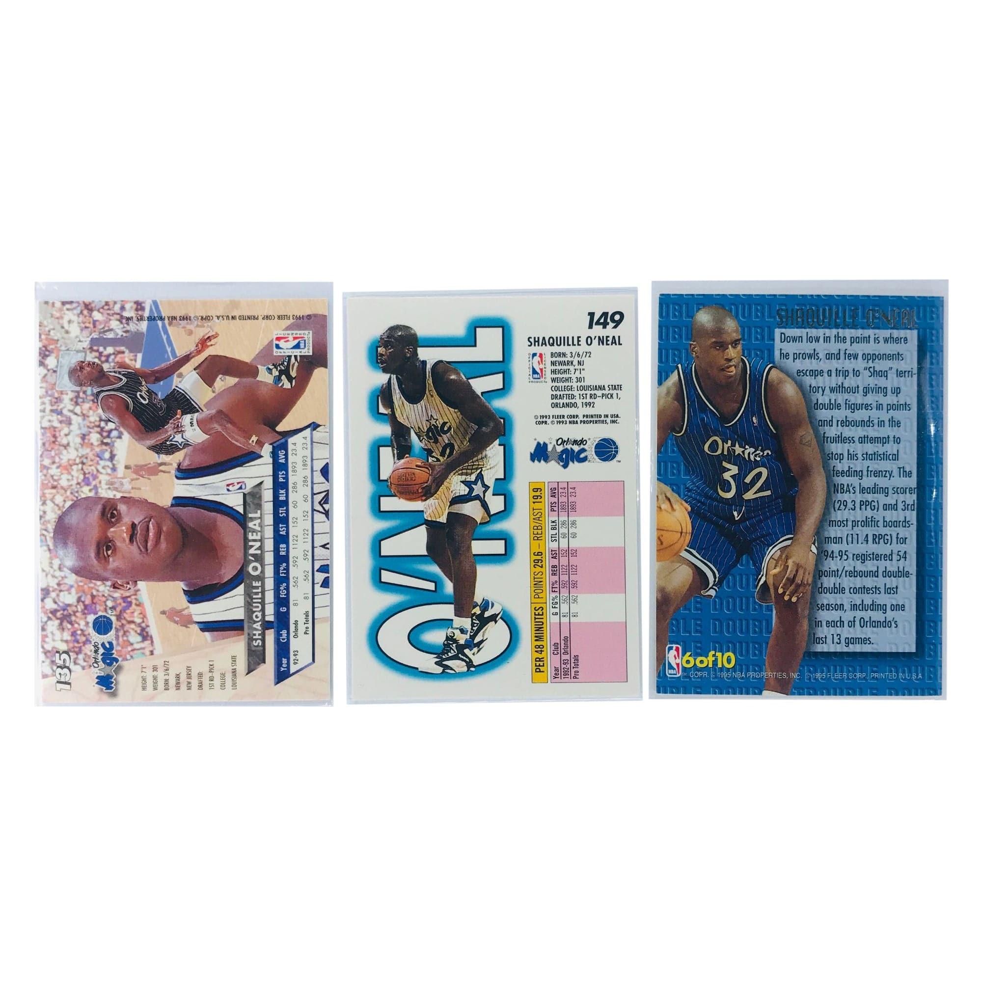 Shaquille O'Neal Orlando Magic Fleer NBA 3 Card Set