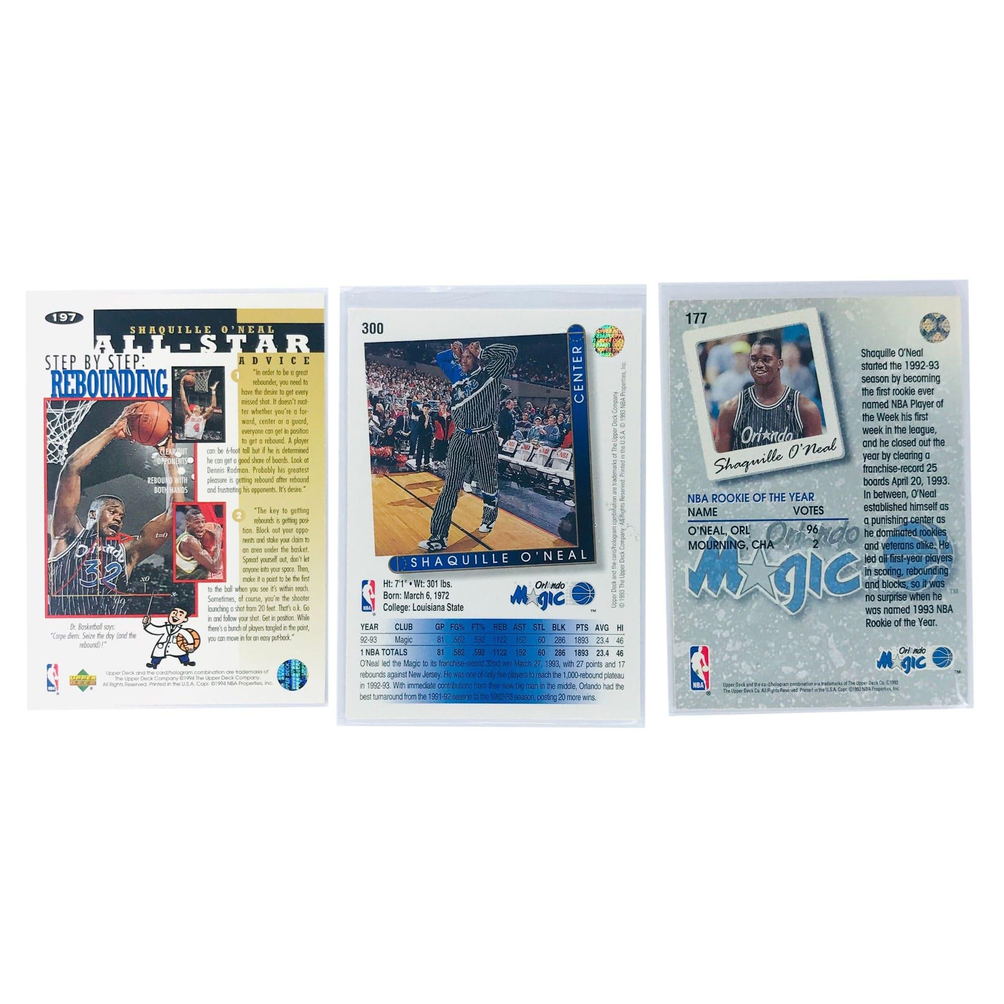 Shaquille O'Neal Orlando Magic Upper Deck NBA 3 Card Set