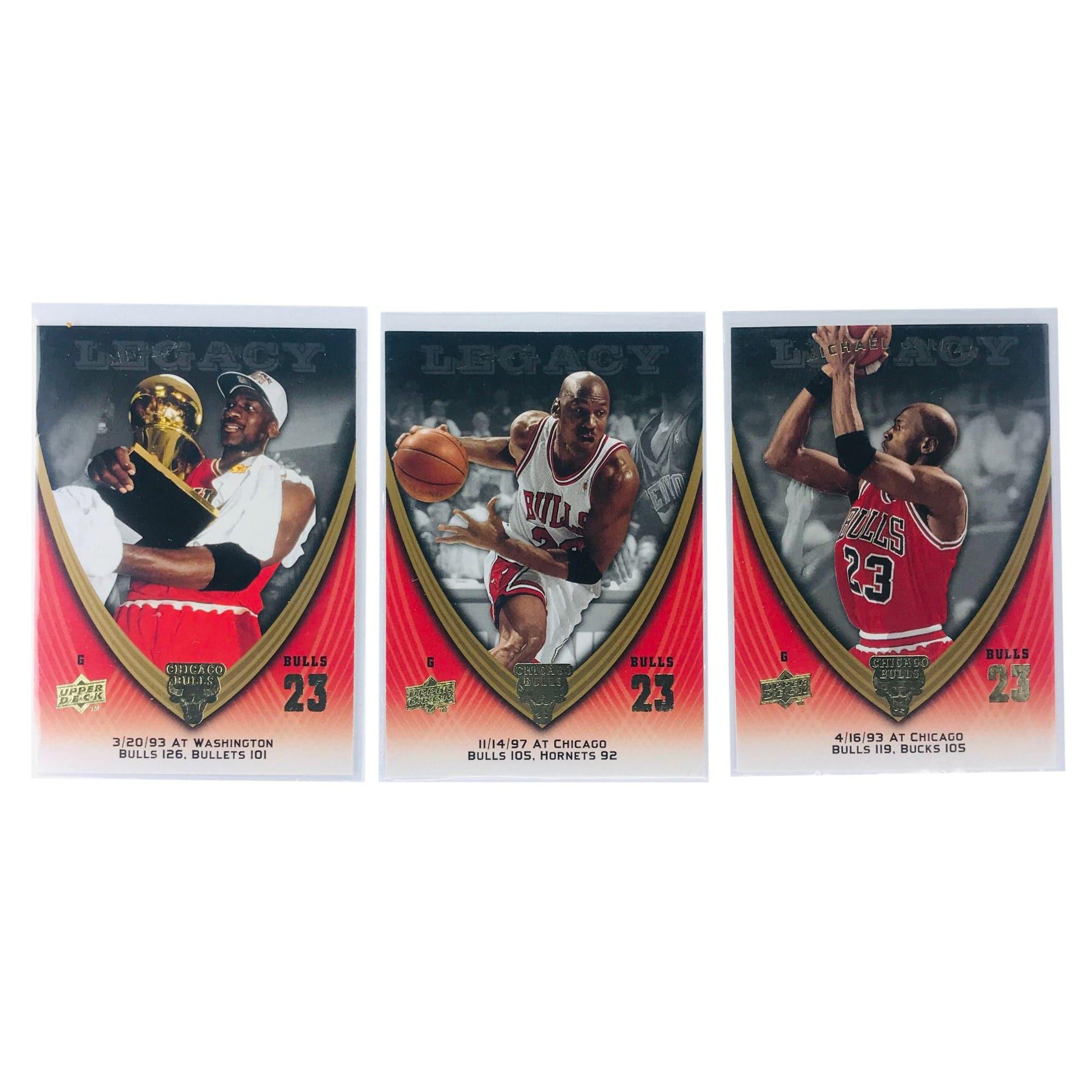 Michael Jordan Chicago Bulls 2008-09 Upper Deck NBA Legacy 3 Card Set