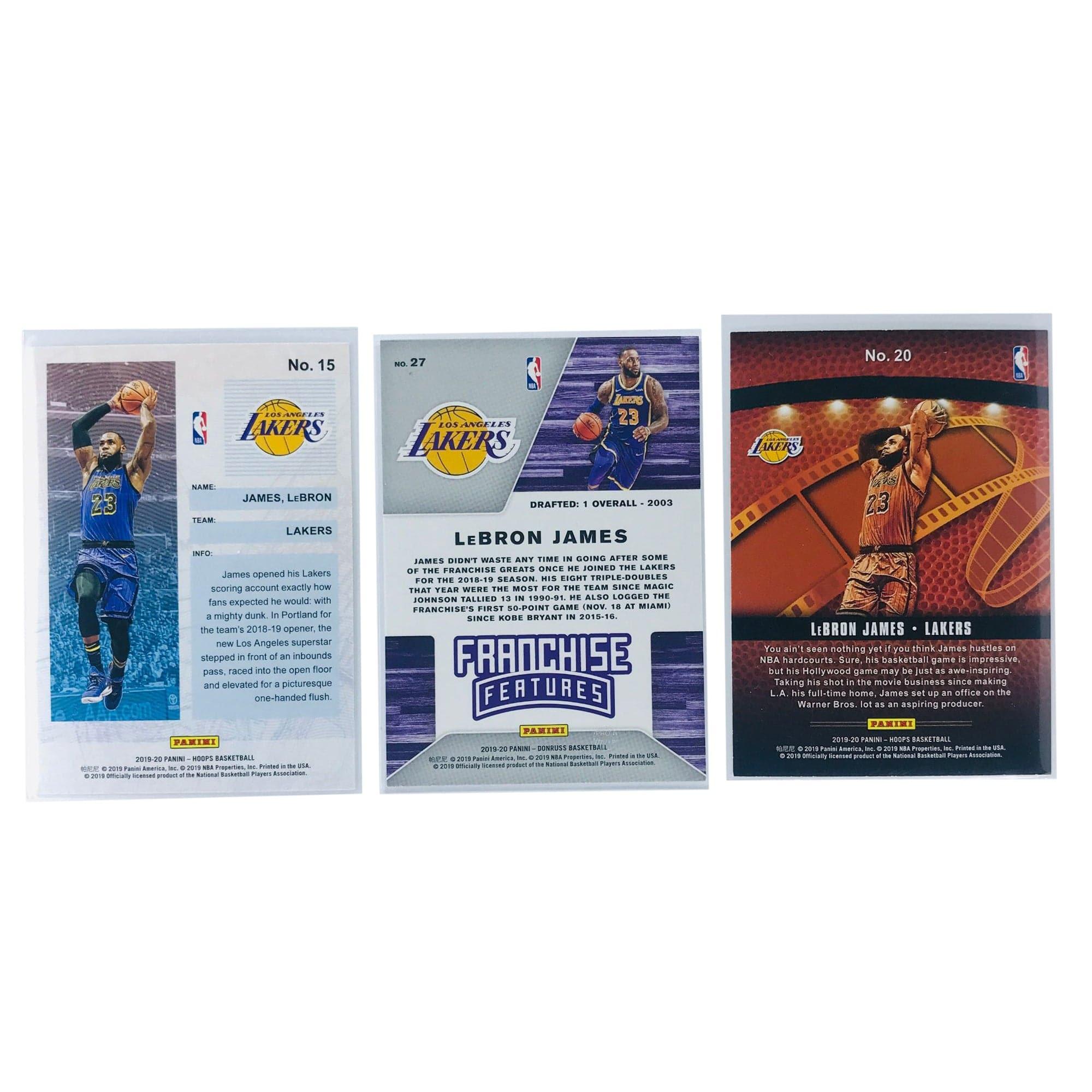 LeBron James Los Angeles Lakers 2019-20 Panini NBA 3 Card Insert Set