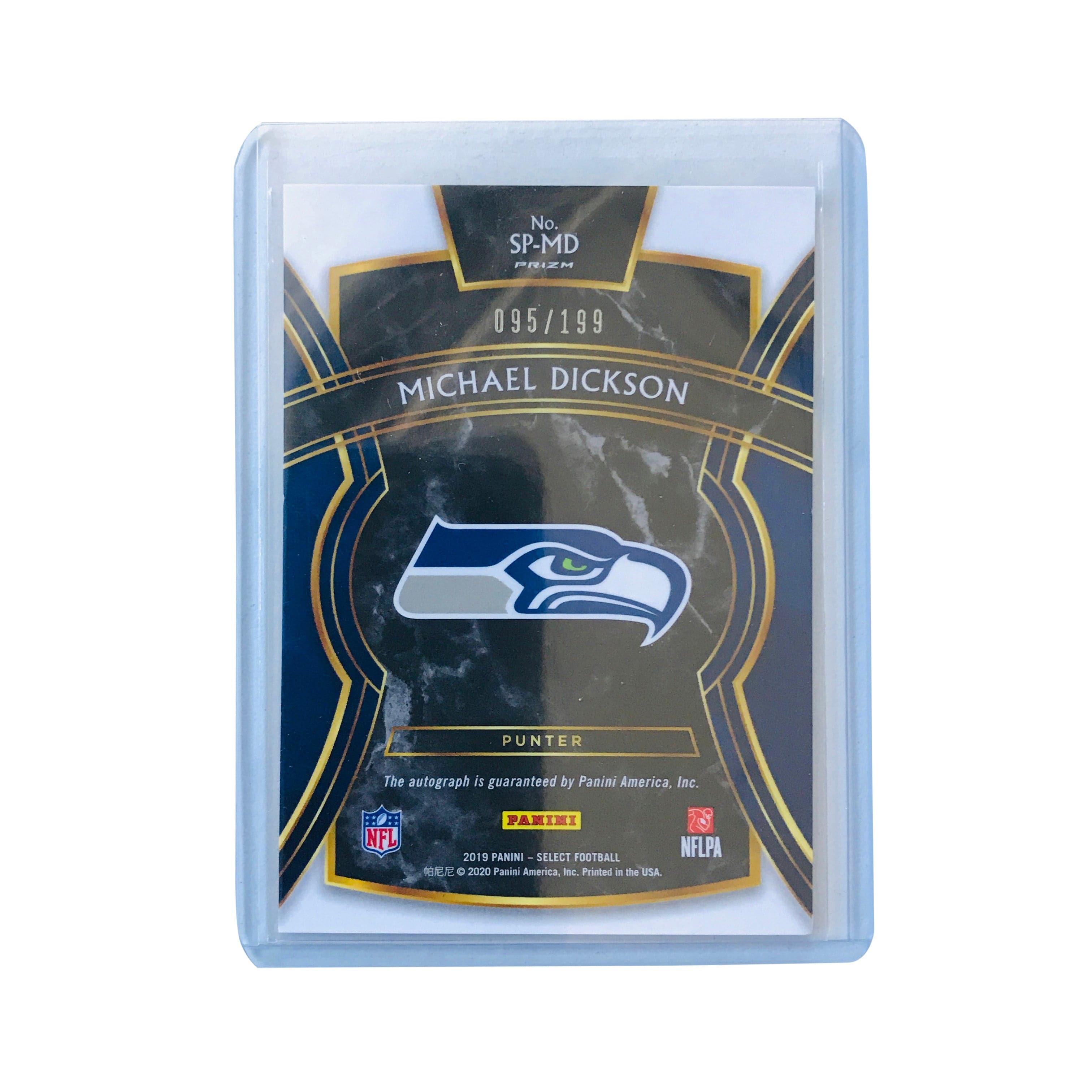 Michael Dickson Seattle Seahawks 19 Panini Select NFL Silver Auto /199 Card