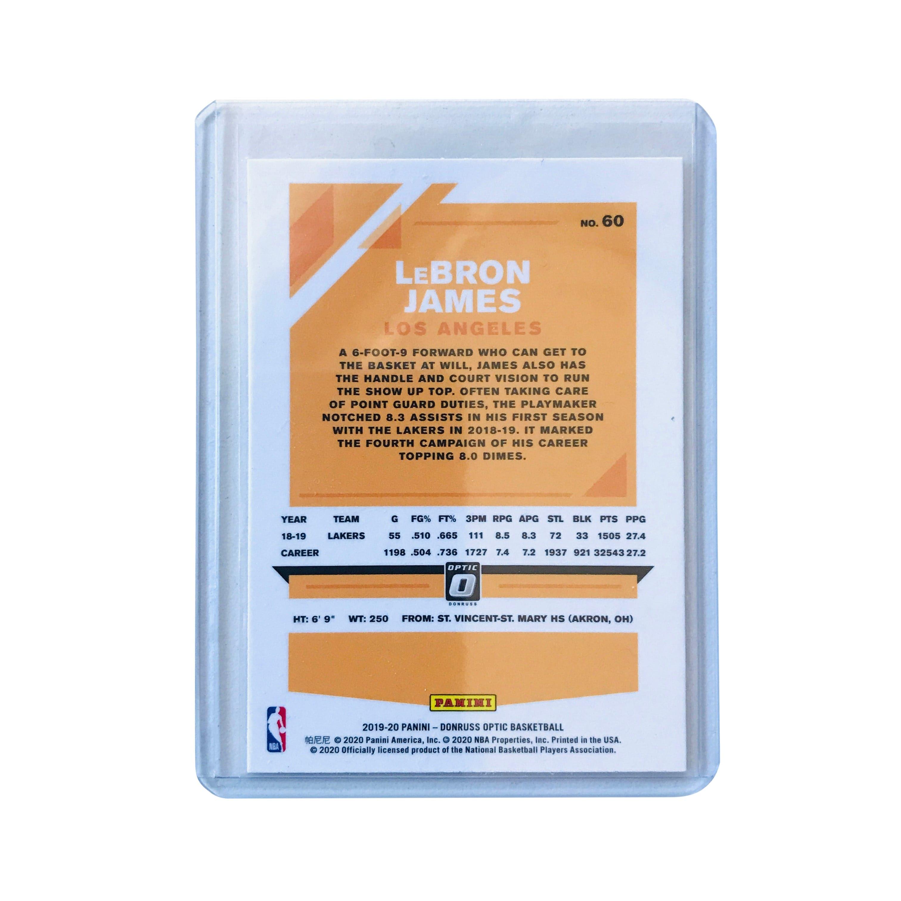 LeBron James Los Angeles Lakers 19-20 Panini Optic NBA 60 Base Card