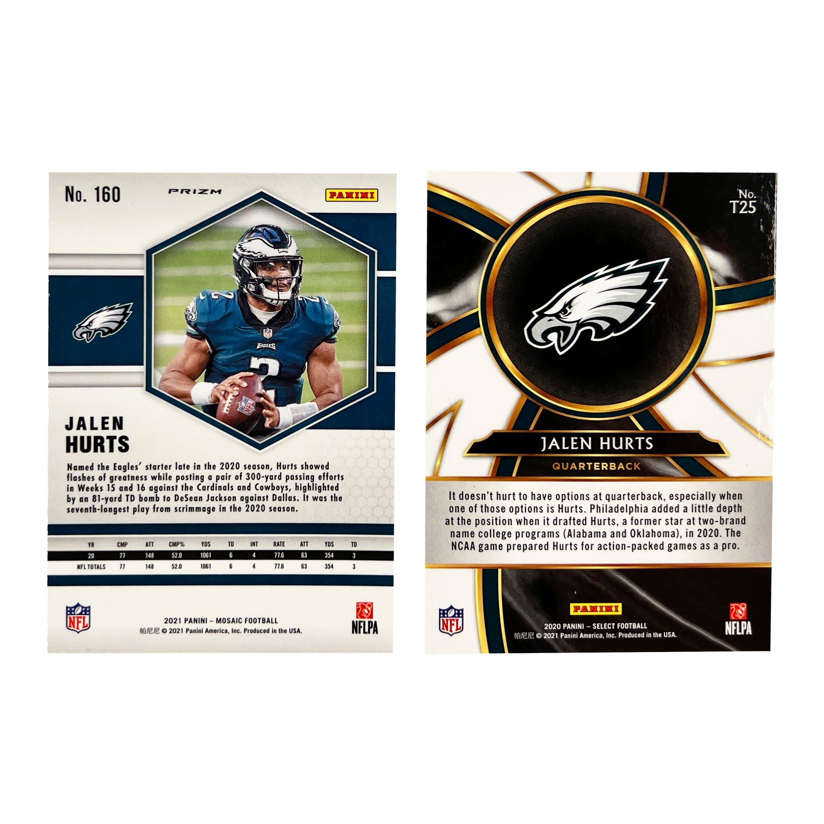 Jalen Hurts Philadelphia Eagles Panini NFL 20-21 Mosaic/Select 2 Card Set