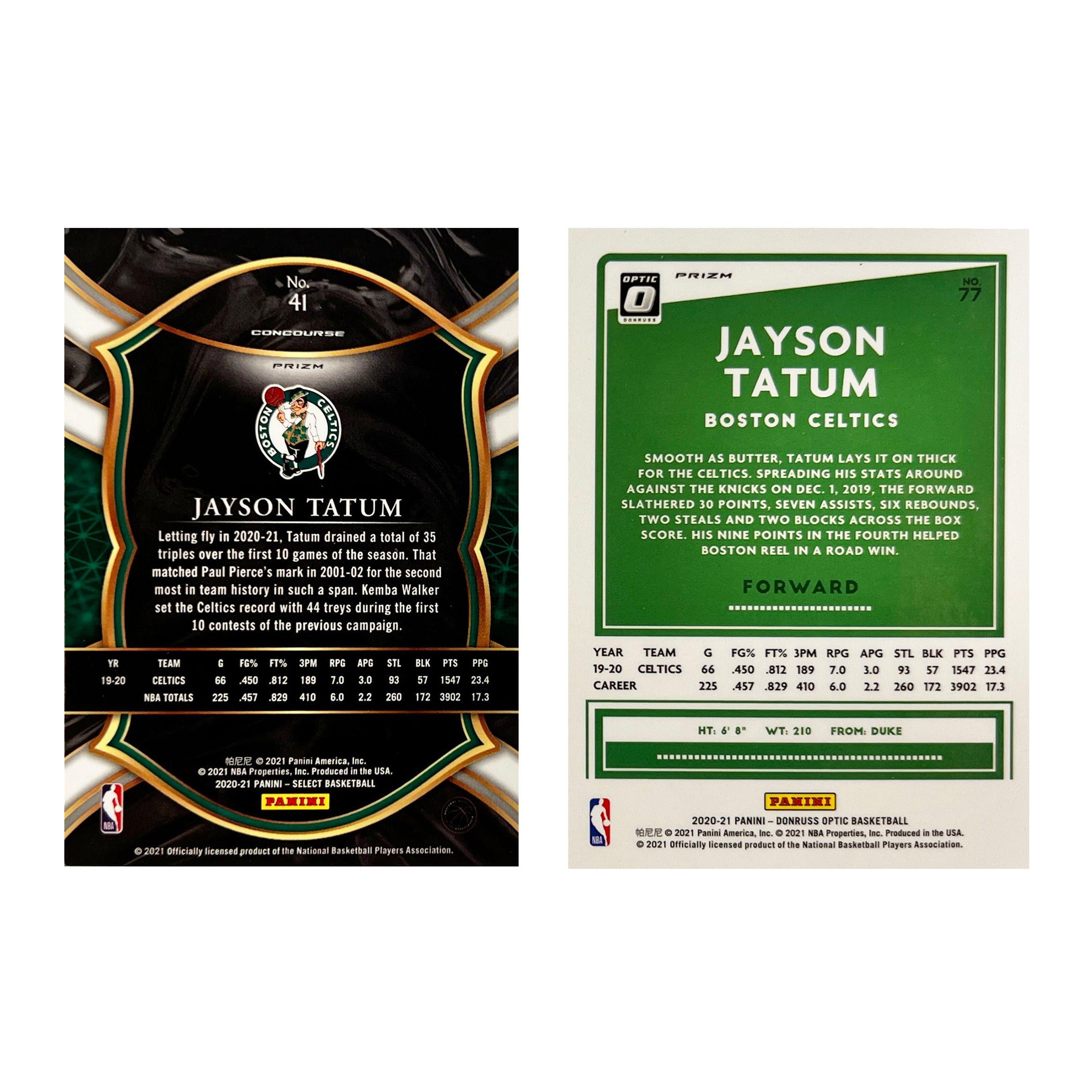 Jayson Tatum Boston Celtics Panini NBA 20-21 Optic/Select Parallel 2 Card Set