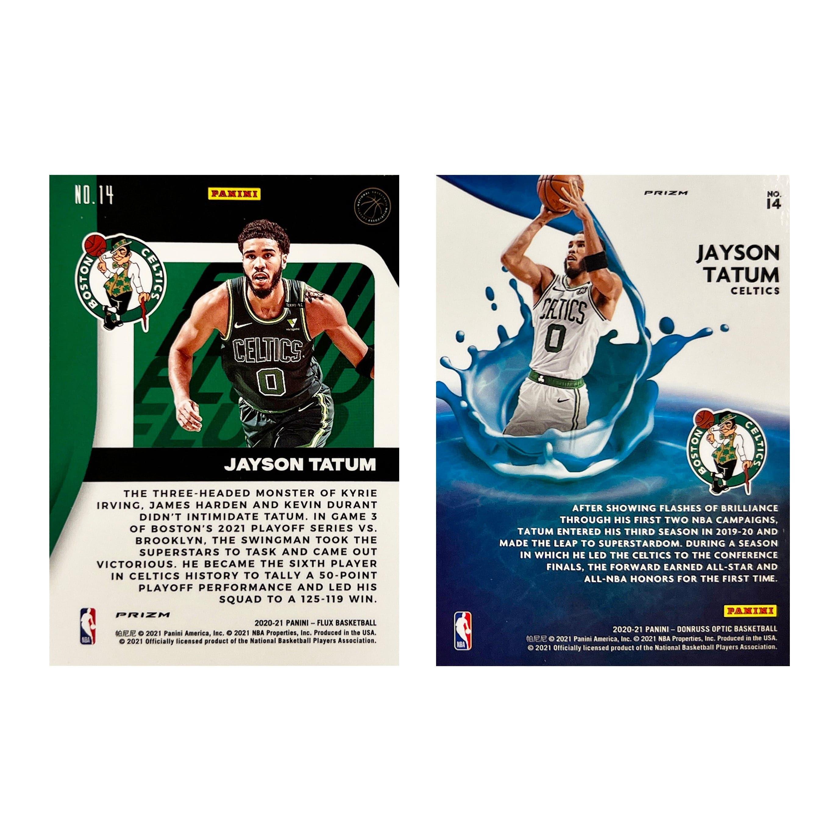 Jayson Tatum Boston Celtics Panini NBA 20-21 Optic/Flux Insert 2 Card Set