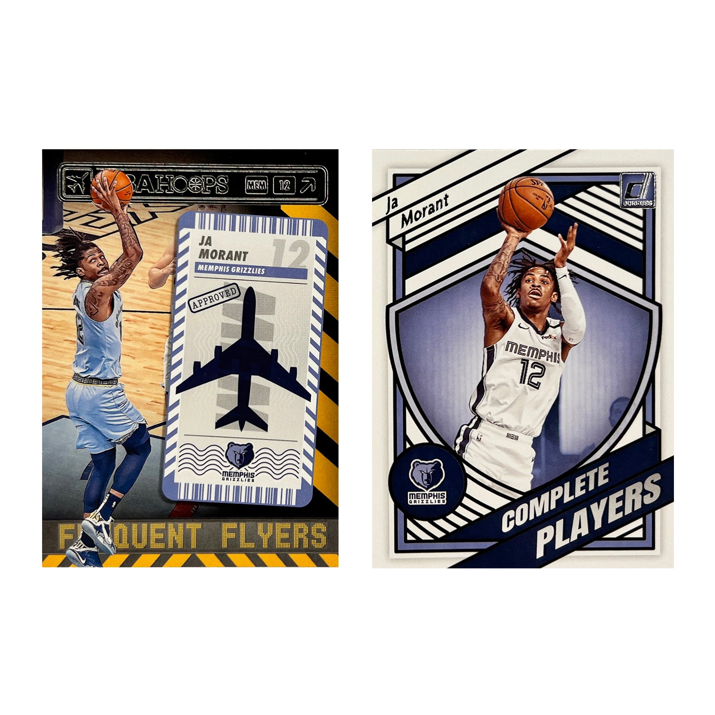 Ja Morant Memphis Grizzlies Panini NBA Hoops/Donruss 20-22 Insert 2 Card Set