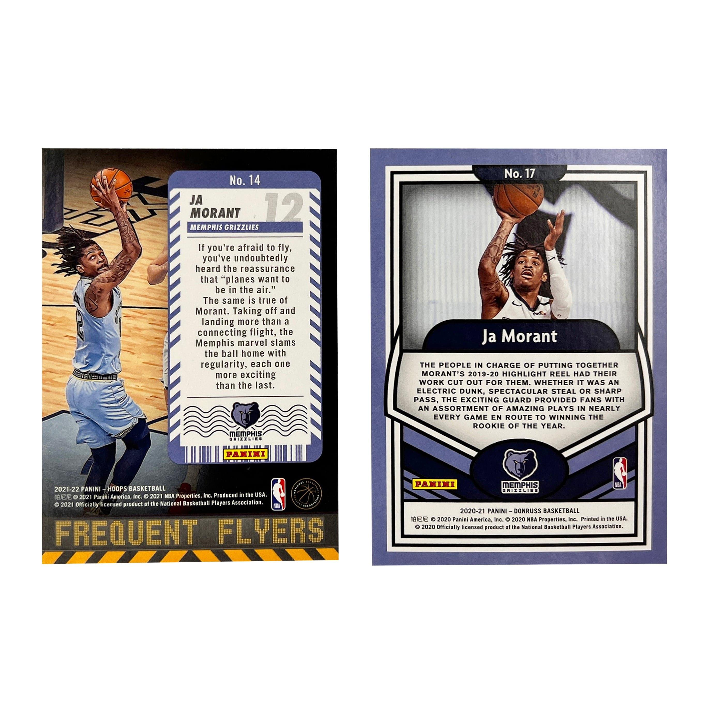 Ja Morant Memphis Grizzlies Panini NBA Hoops/Donruss 20-22 Insert 2 Card Set