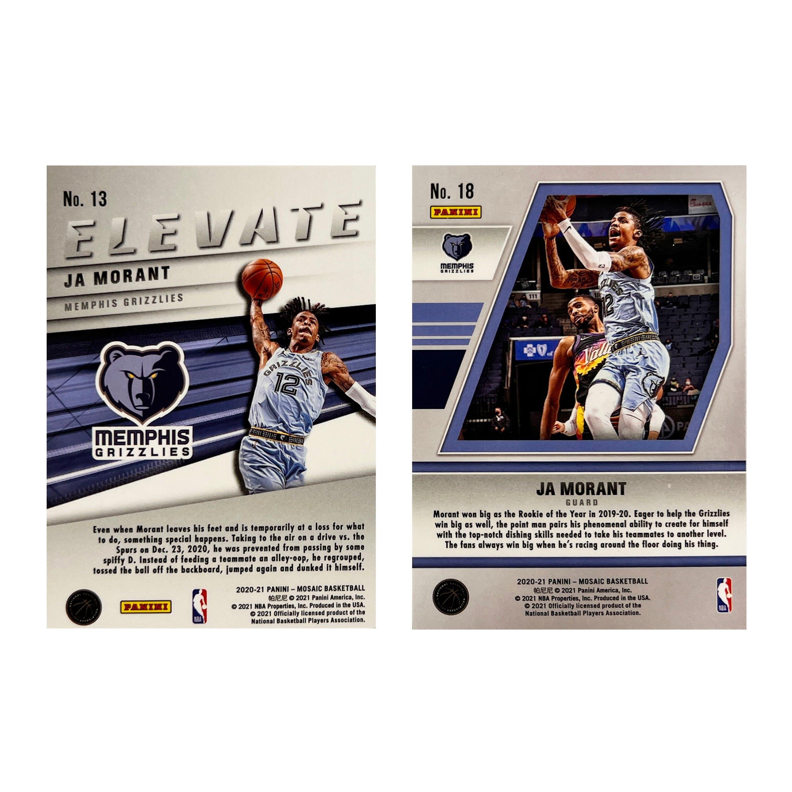 Ja Morant Memphis Grizzlies Panini NBA Mosaic 20-21 Insert 2 Card Set